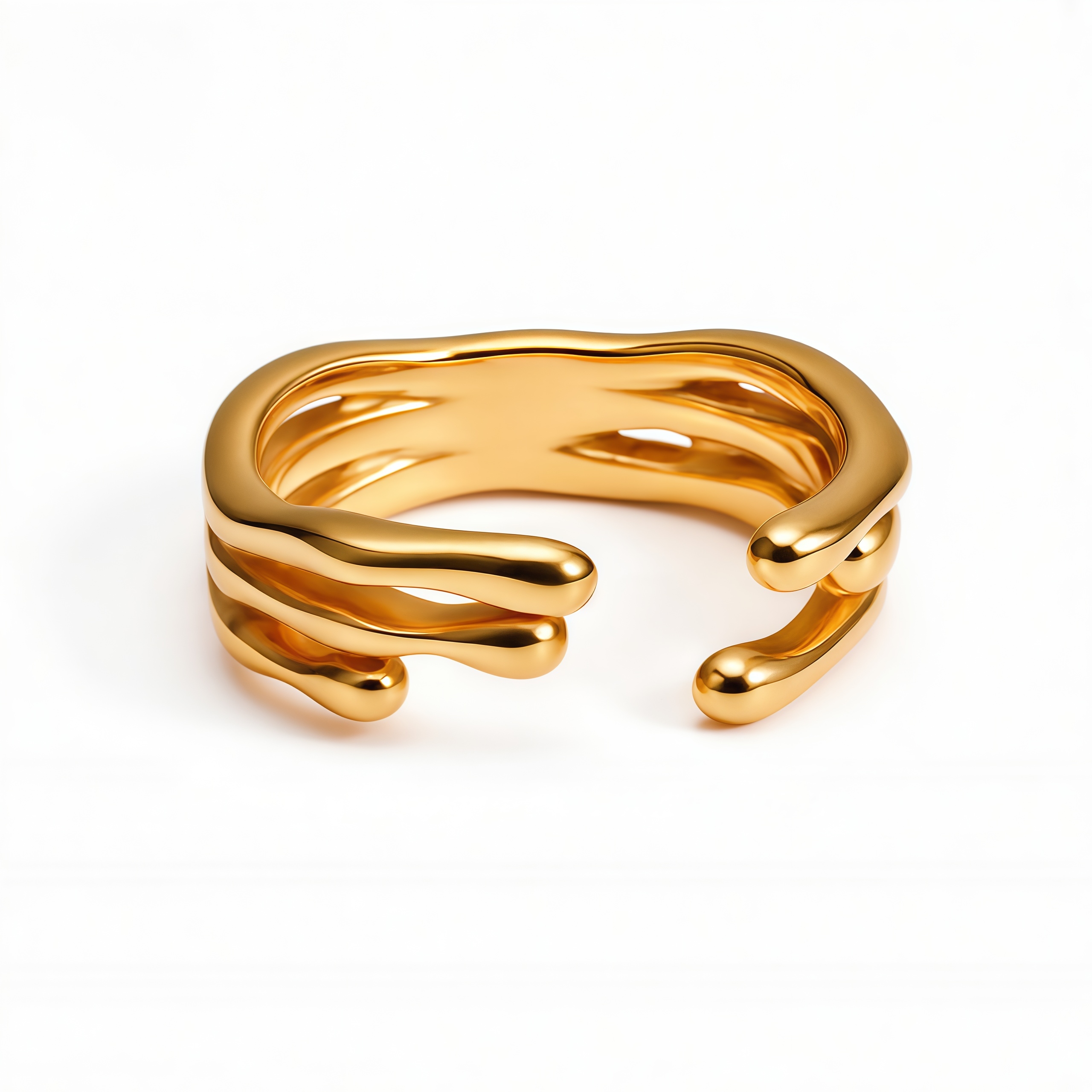 Minimalist Open Cuff Ring Stainless Steel Sleek Design for Women | N001381-JinBaoJewerly
