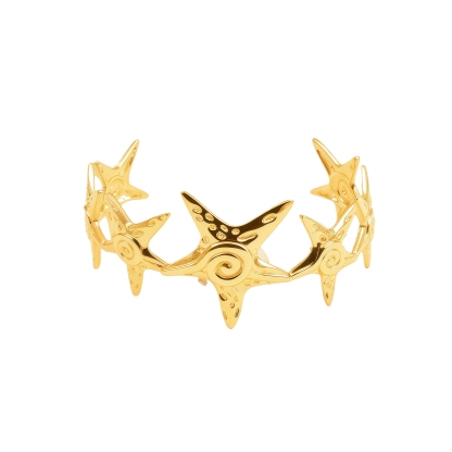 Star Shaped 24K Stainless Steel Hypoallergenic  Bracelet for Women