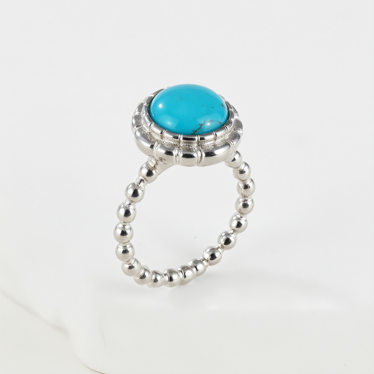 Vintage Round Gemstone Stainless Steel Women's Waterproof Ring丨K0186-JinBaoJewerly