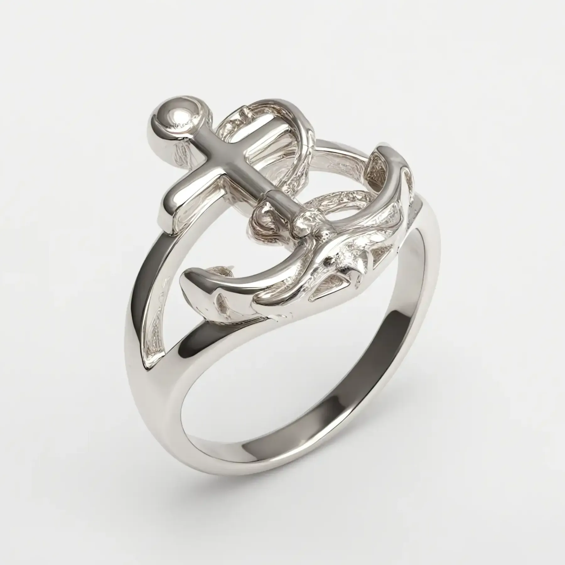 Creative Nautical Anchor Design Stainless Steel Men's Ring丨G002110-JinBaoJewerly
