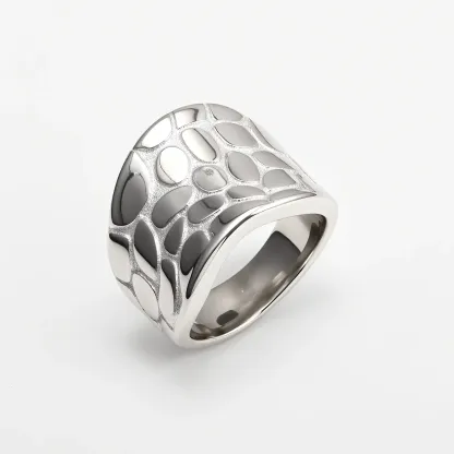 Fashion Irregular Texture Stainless Steel Women's Ring丨ML096-JinBaoJewerly