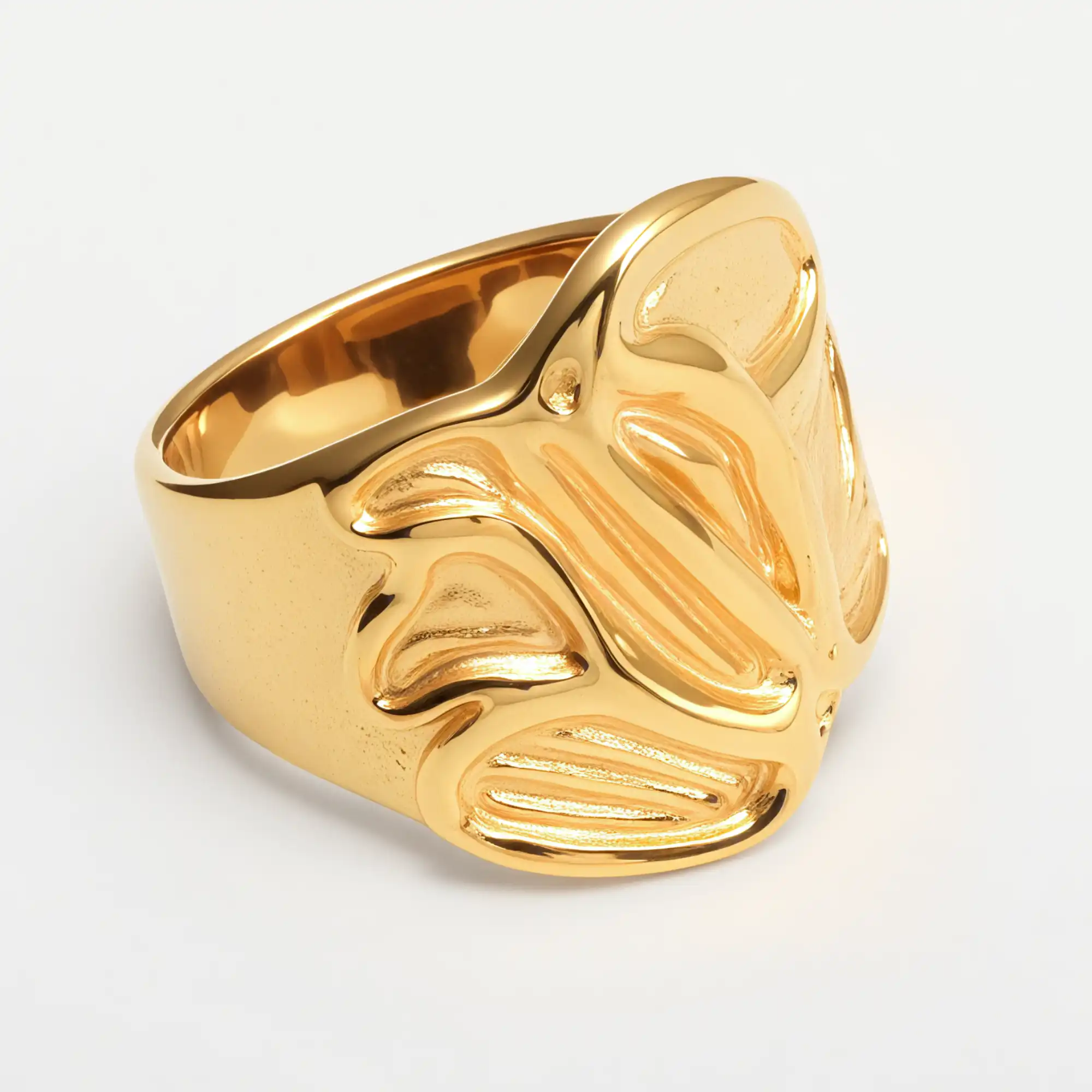 Women's Stainless Steel Textured Ring丨G004885-JinBaoJewerly