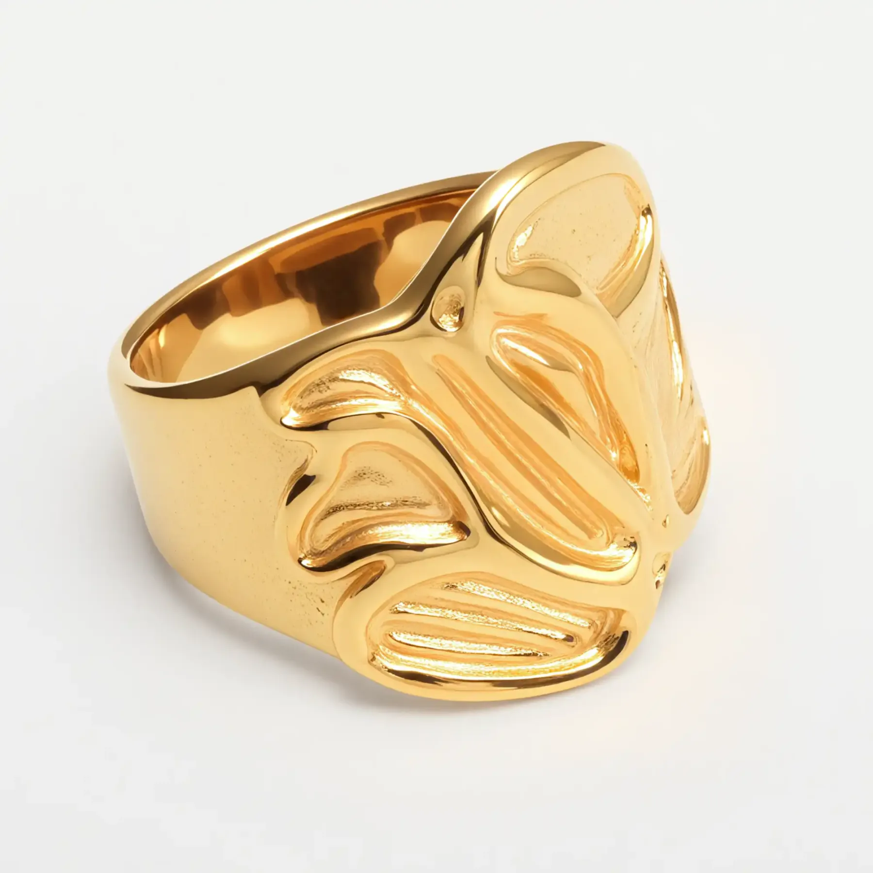 Women's Stainless Steel Textured Ring丨G004885-JinBaoJewerly