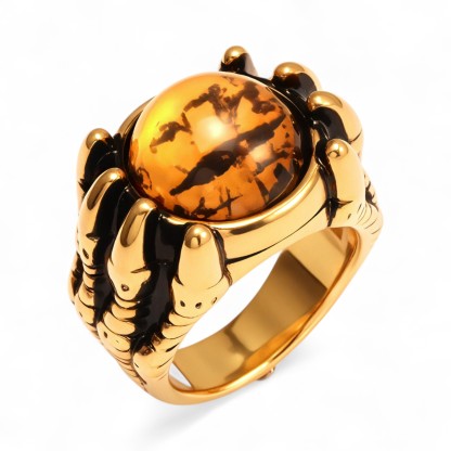 Vintage Style Mystic Eye Stainless Steel Men's Ring丨K002002GL-JinBaoJewerly