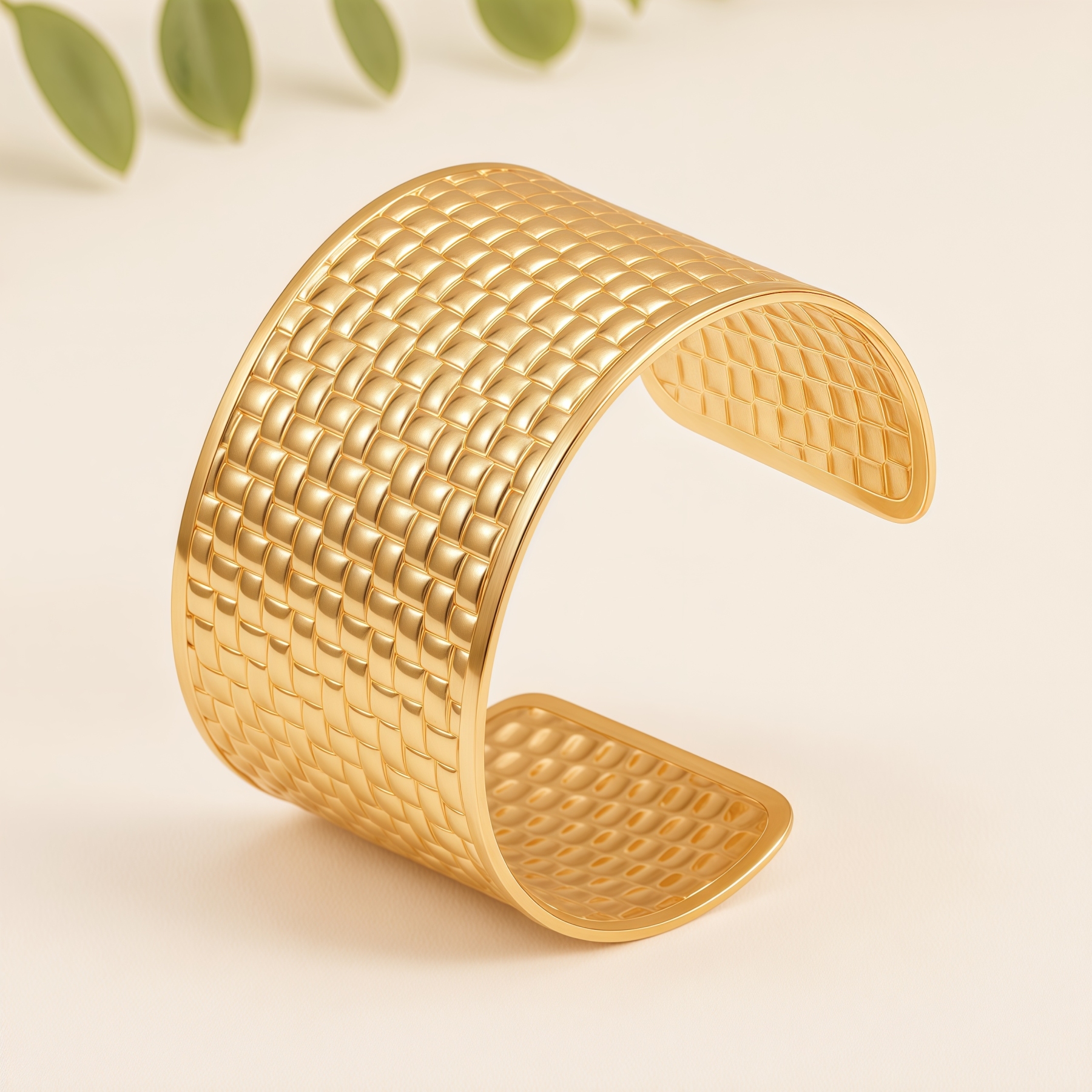 24K Stainless Steel Women's Cuff Bracelet Set Unique designs