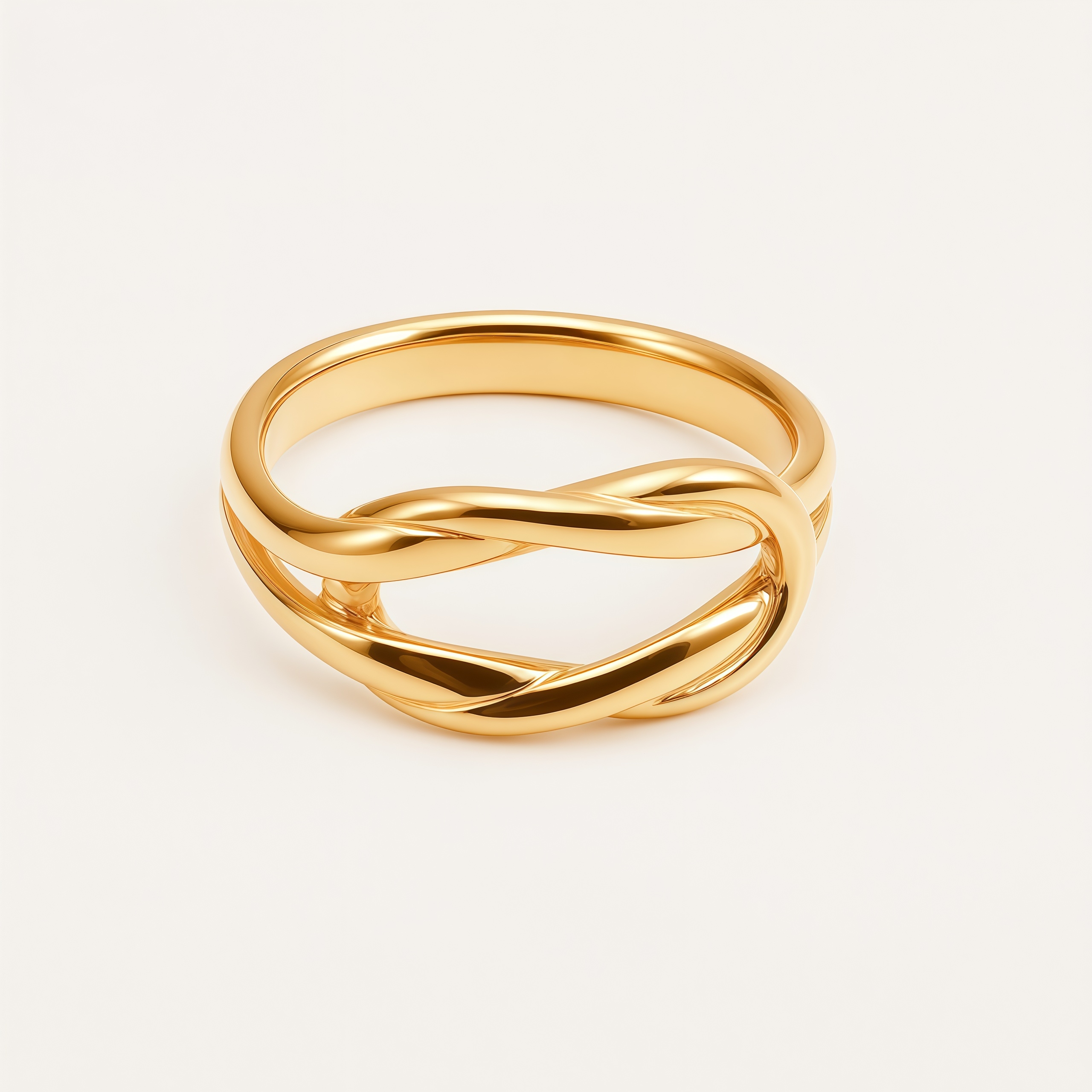 24k Stainless Steel Twisted Knot Ring for Women | G002509