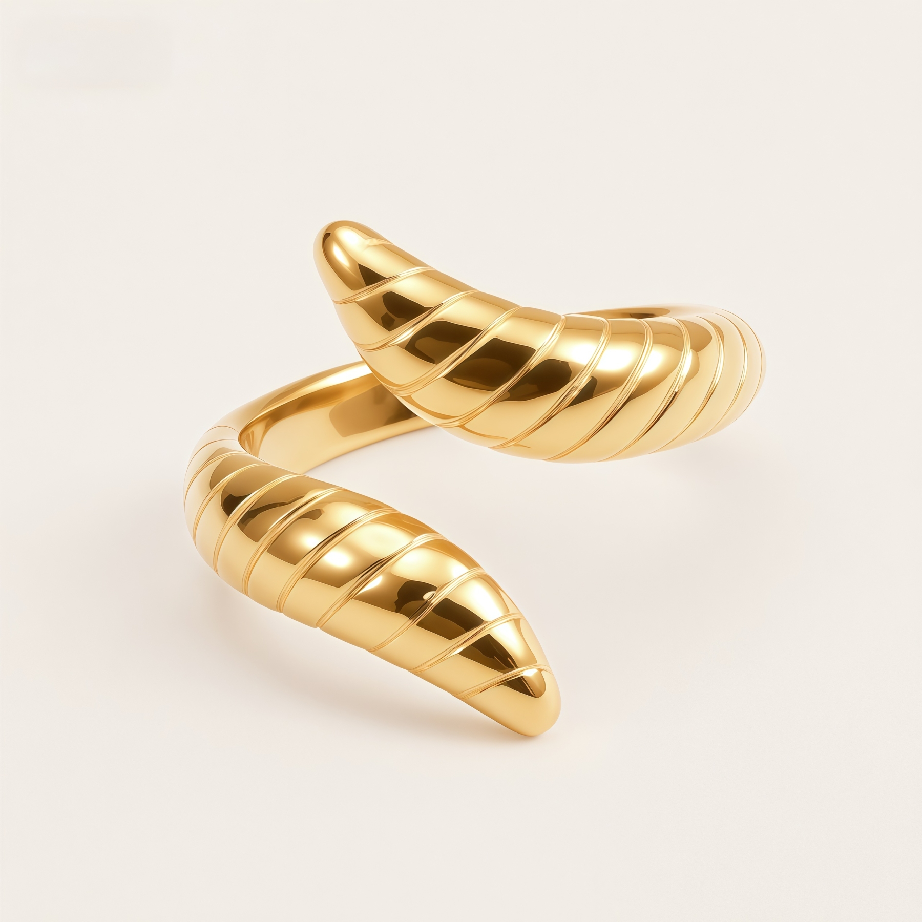 Spiral Stainless Steel Ring Modern Twisted Design for Women | G002470