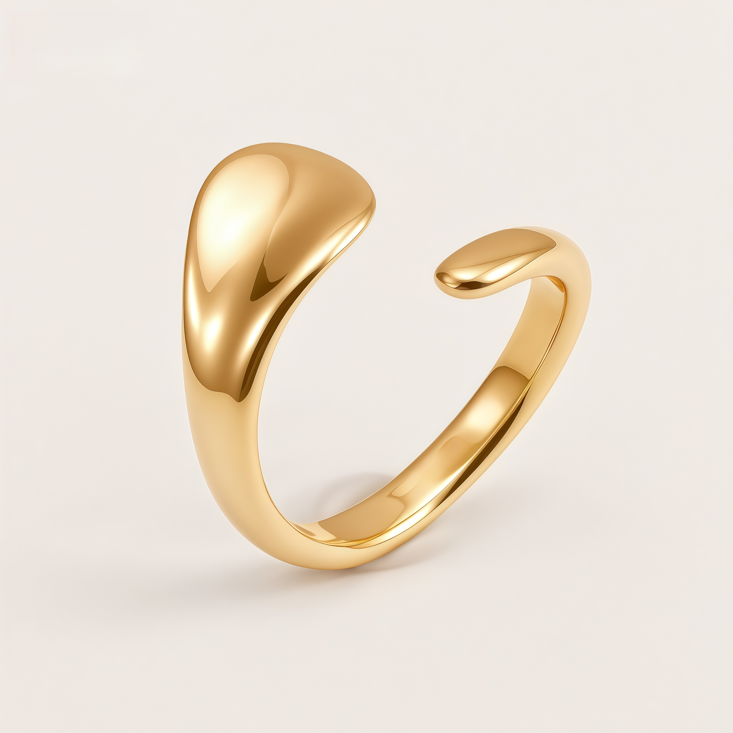 24K Irregular Open Stainless Steel Ring for Women | G00840
