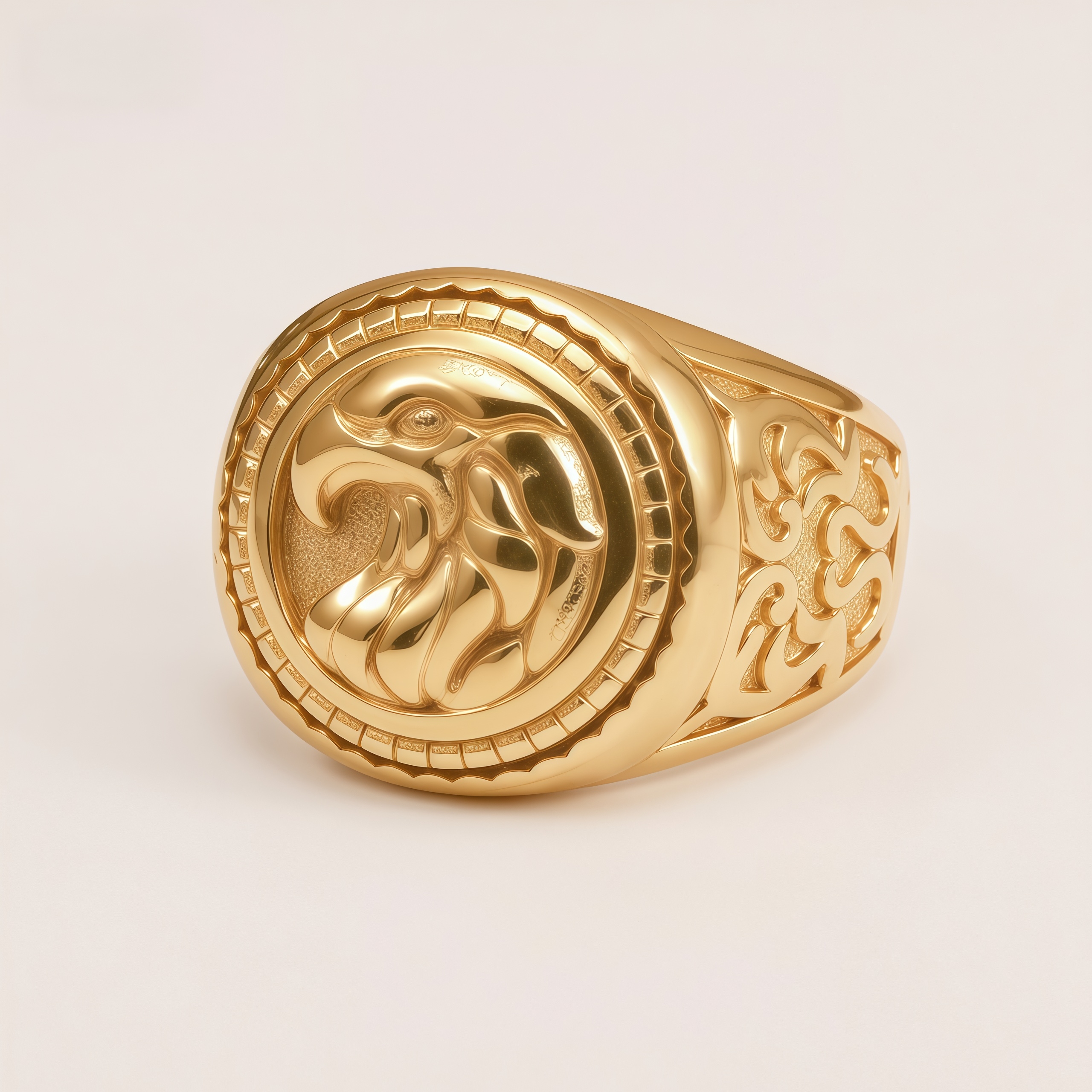 Vintage Men's Stainless Steel Eagle Head Signet Ring