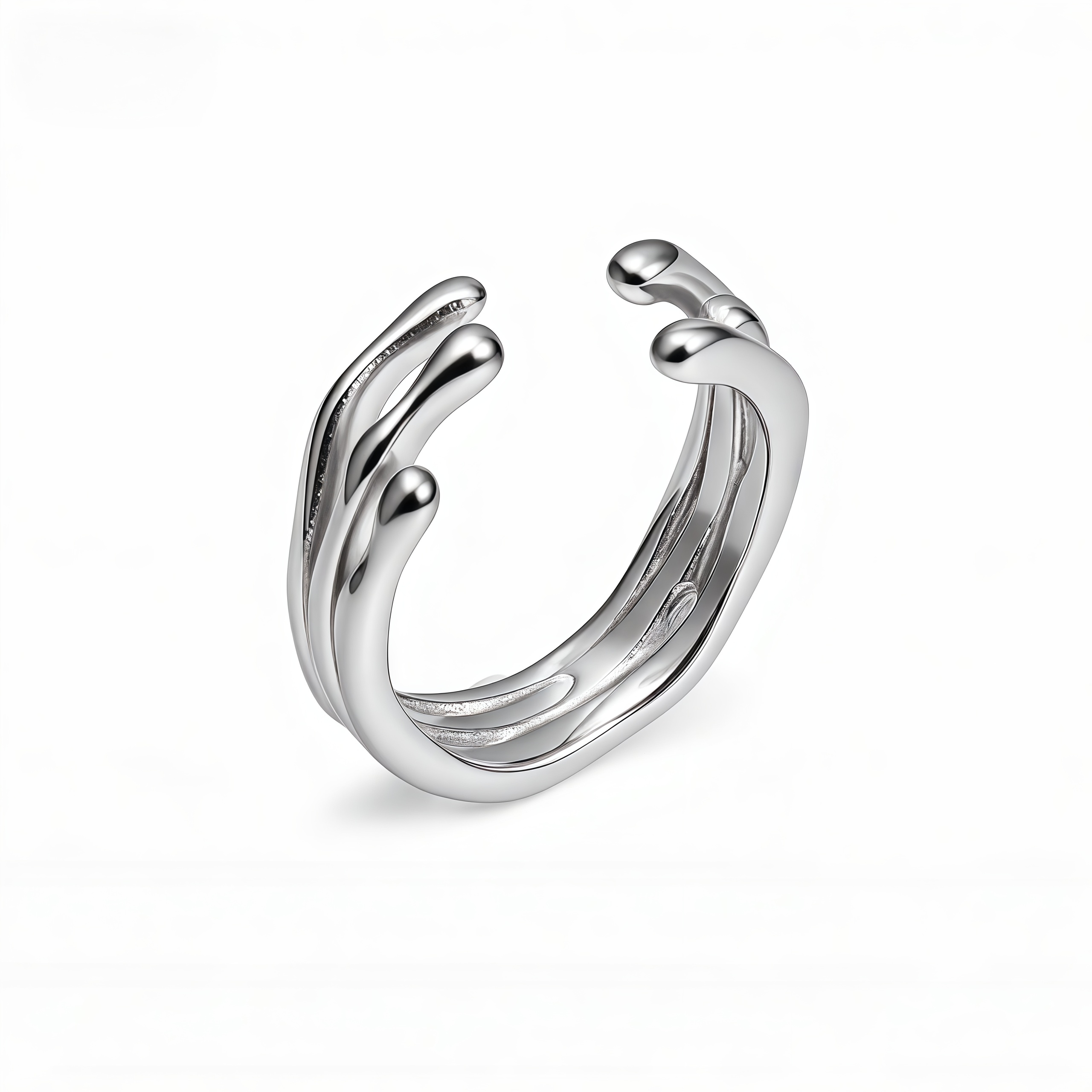 Minimalist Open Cuff Ring Stainless Steel Sleek Design for Women | N001381