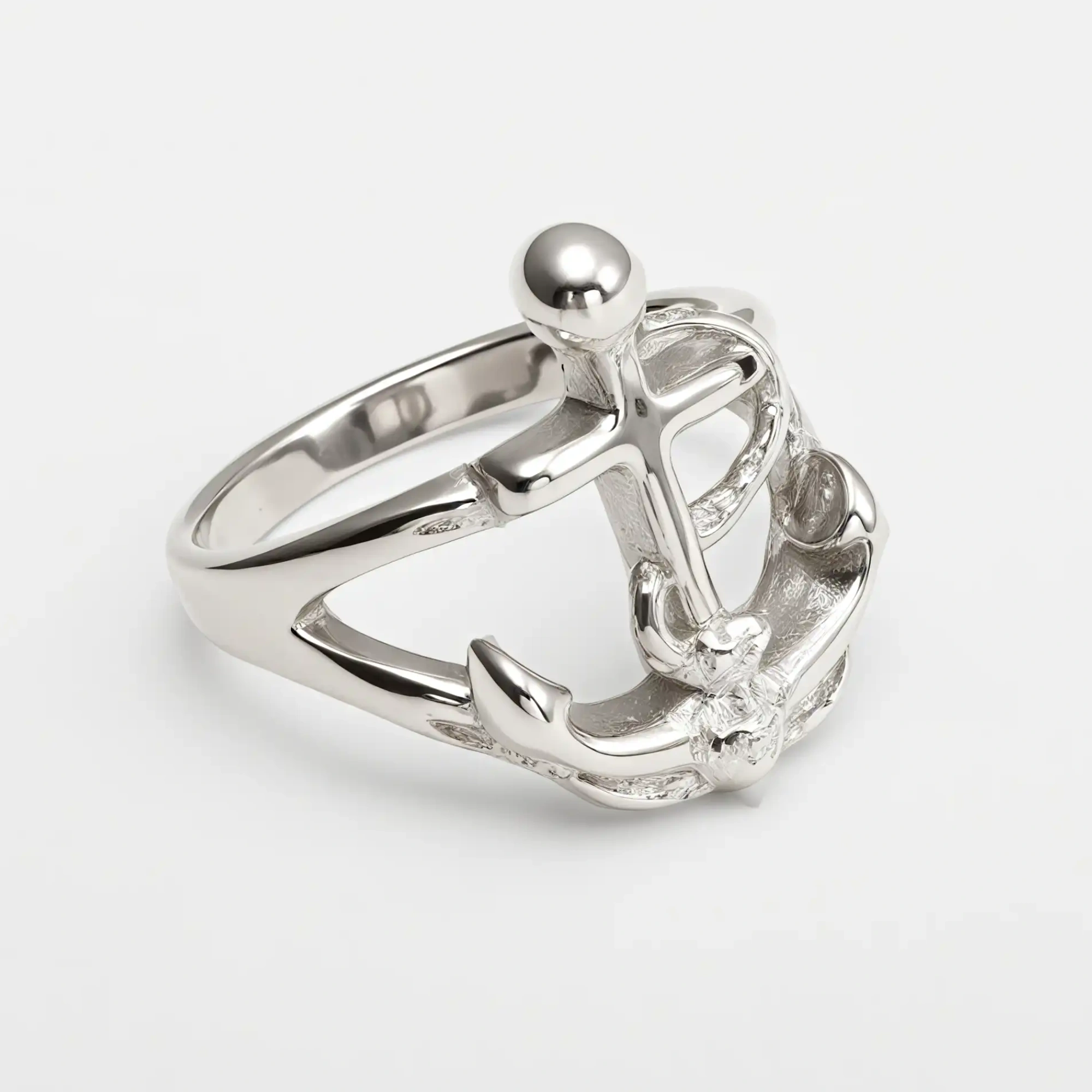 Creative Nautical Anchor Design Stainless Steel Men's Ring丨G002110-JinBaoJewerly