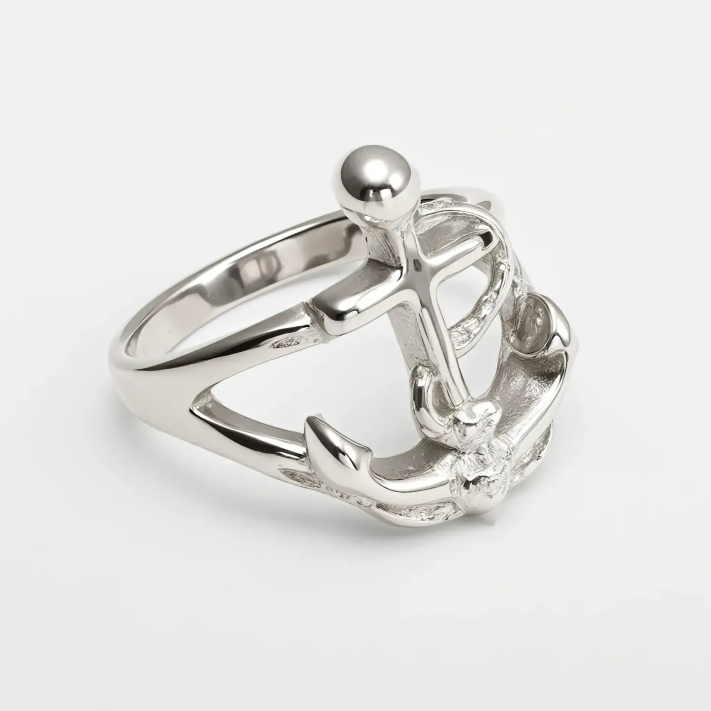 Creative Nautical Anchor Design Stainless Steel Men's Ring丨G002110-JinBaoJewerly