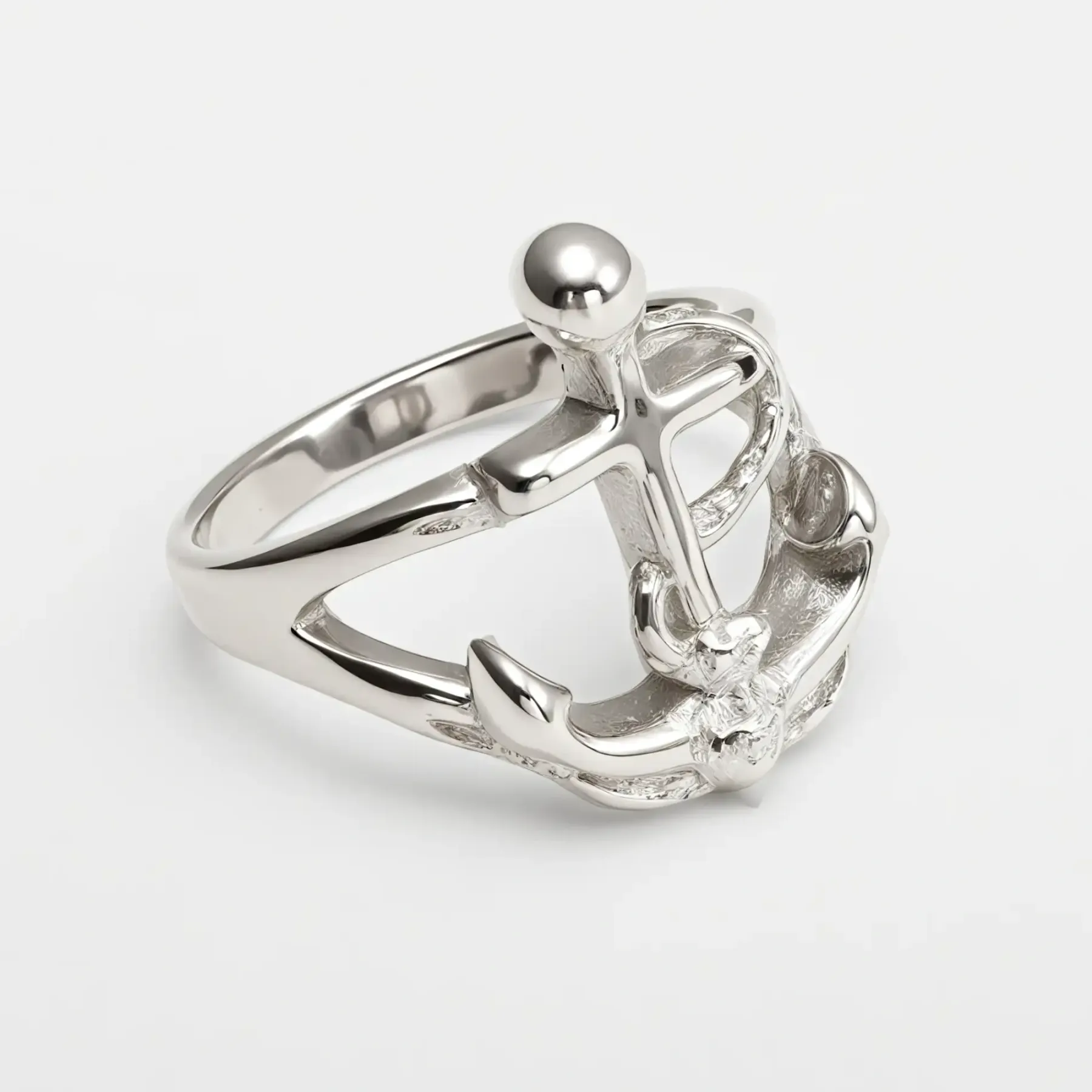 Creative Nautical Anchor Design Stainless Steel Men's Ring丨G002110-JinBaoJewerly