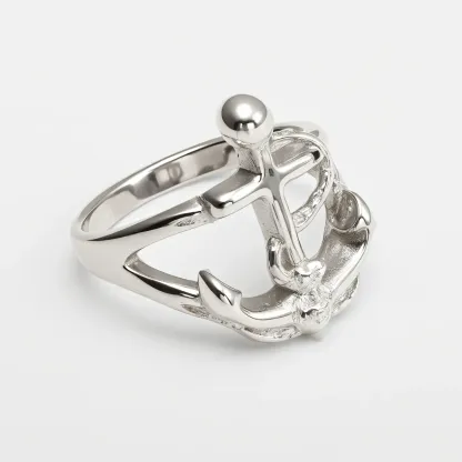Creative Nautical Anchor Design Stainless Steel Men's Ring丨G002110-JinBaoJewerly