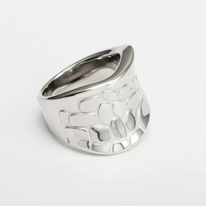 Fashion Irregular Texture Stainless Steel Women's Ring丨ML096-JinBaoJewerly