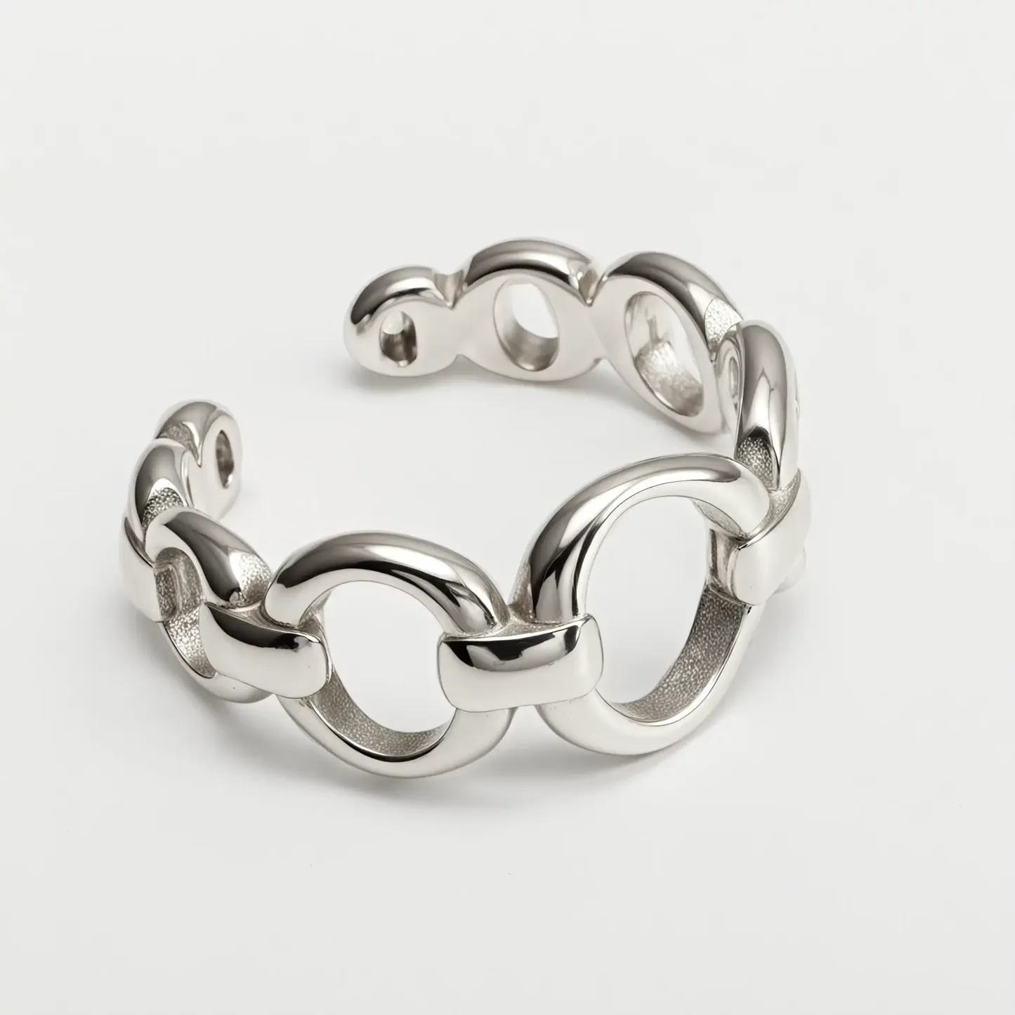 Women's Stainless Steel Ring with Irregular Wavy Pattern丨N002-JinBaoJewerly
