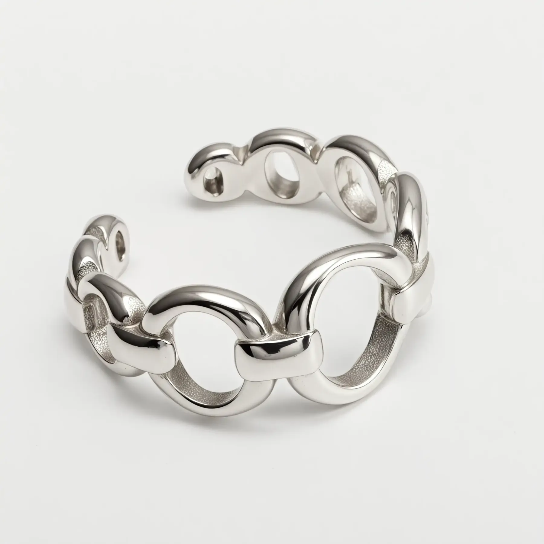Women's Stainless Steel Ring with Irregular Wavy Pattern丨N002-JinBaoJewerly