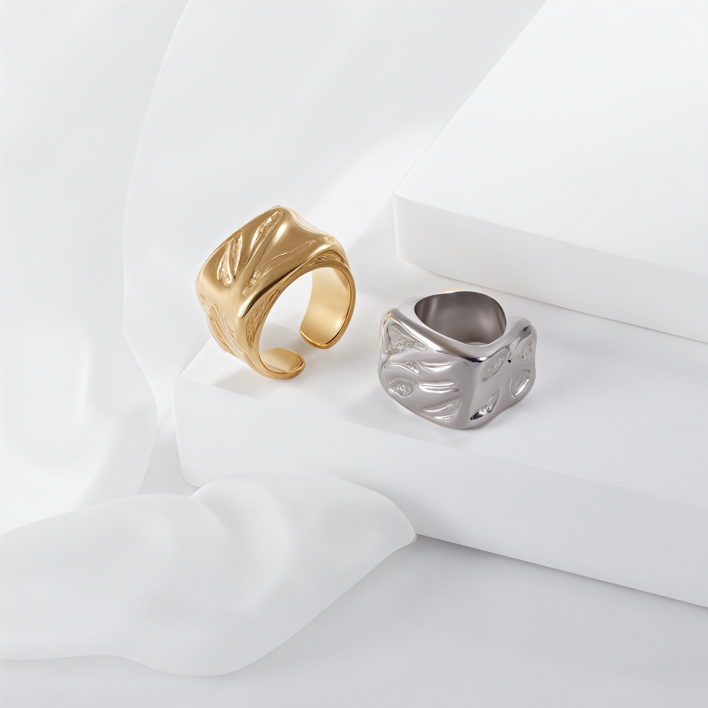 Vintage Hammered Stainless Steel Minimalist Ring for All | G003662-JinBaoJewerly