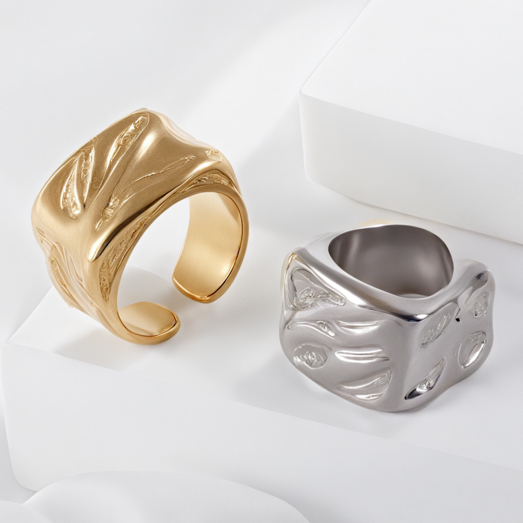 Vintage Hammered Stainless Steel Minimalist Ring for All | G003662-JinBaoJewerly