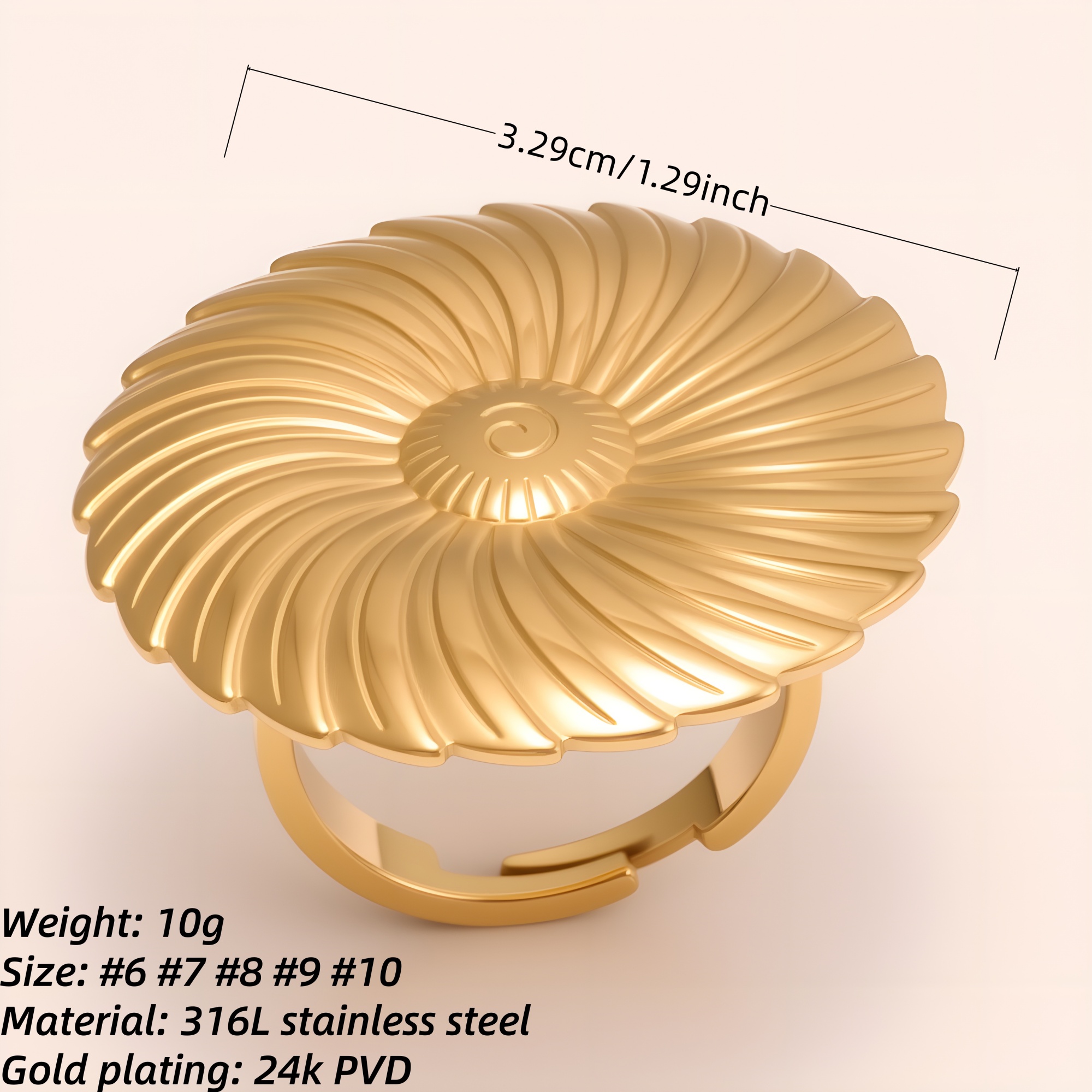 Stylish Women's Gold - and - Silver Spiral - shaped Ring | G005617-JinBaoJewerly