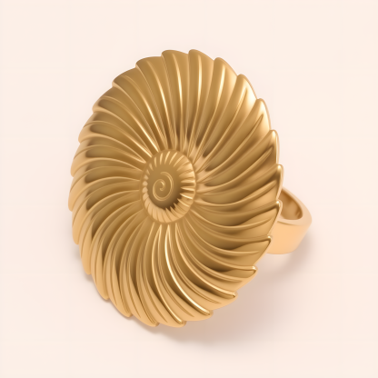 Stylish Women's Gold - and - Silver Spiral - shaped Ring | G005617-JinBaoJewerly