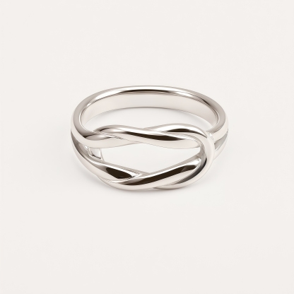 24k Stainless Steel Twisted Knot Ring for Women | G002509