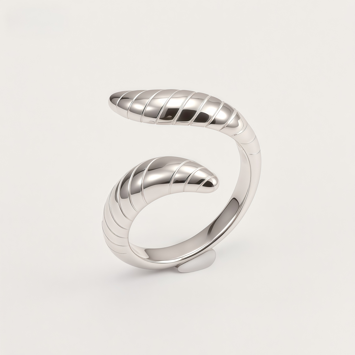 Spiral Stainless Steel Ring Modern Twisted Design for Women | G002470