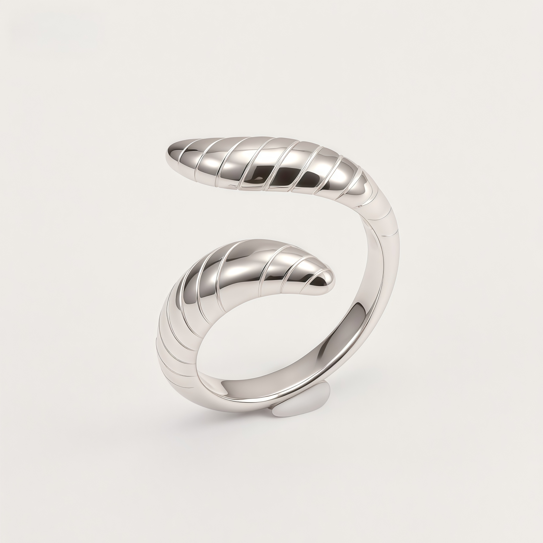 Spiral Stainless Steel Ring Modern Twisted Design for Women | G002470