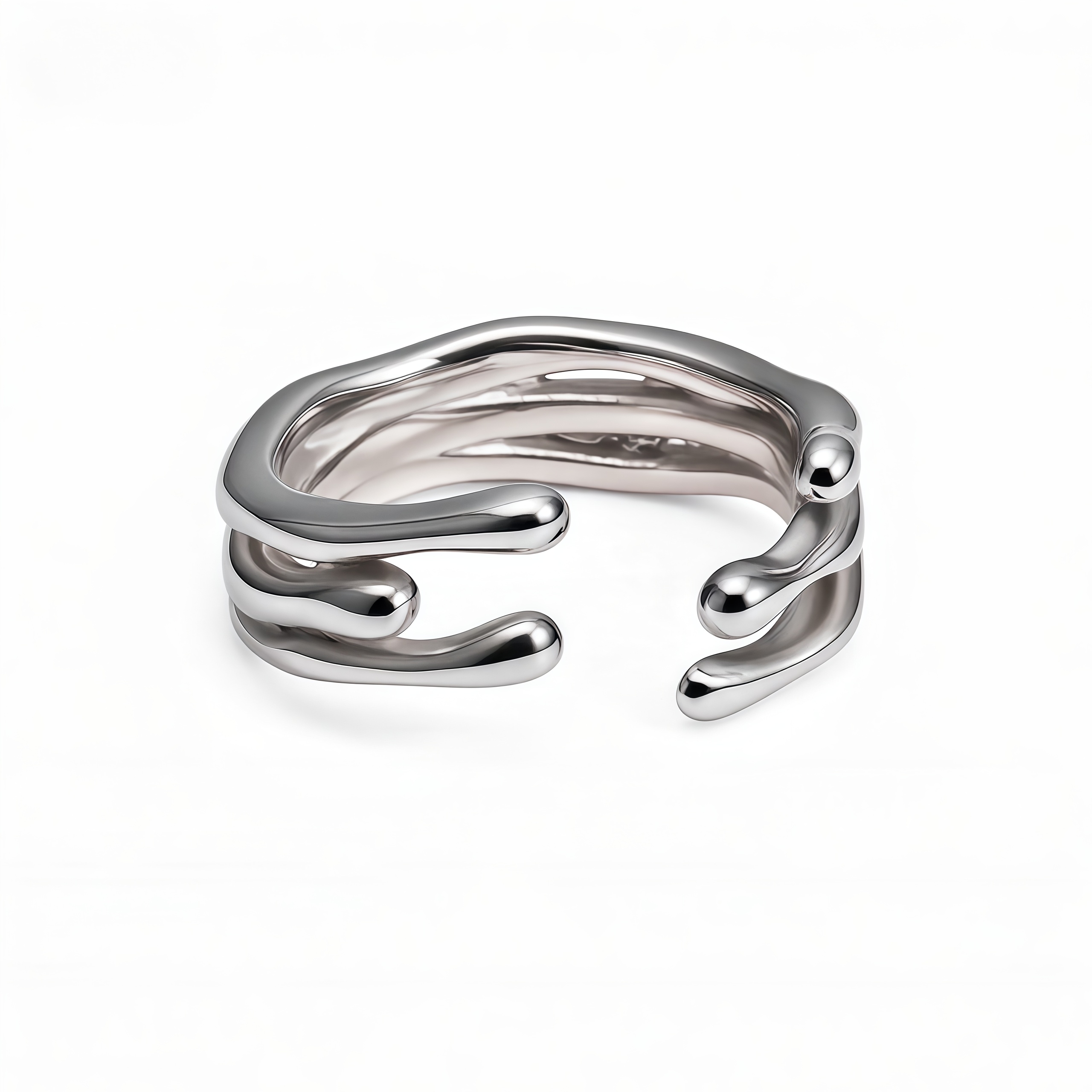 Minimalist Open Cuff Ring Stainless Steel Sleek Design for Women | N001381