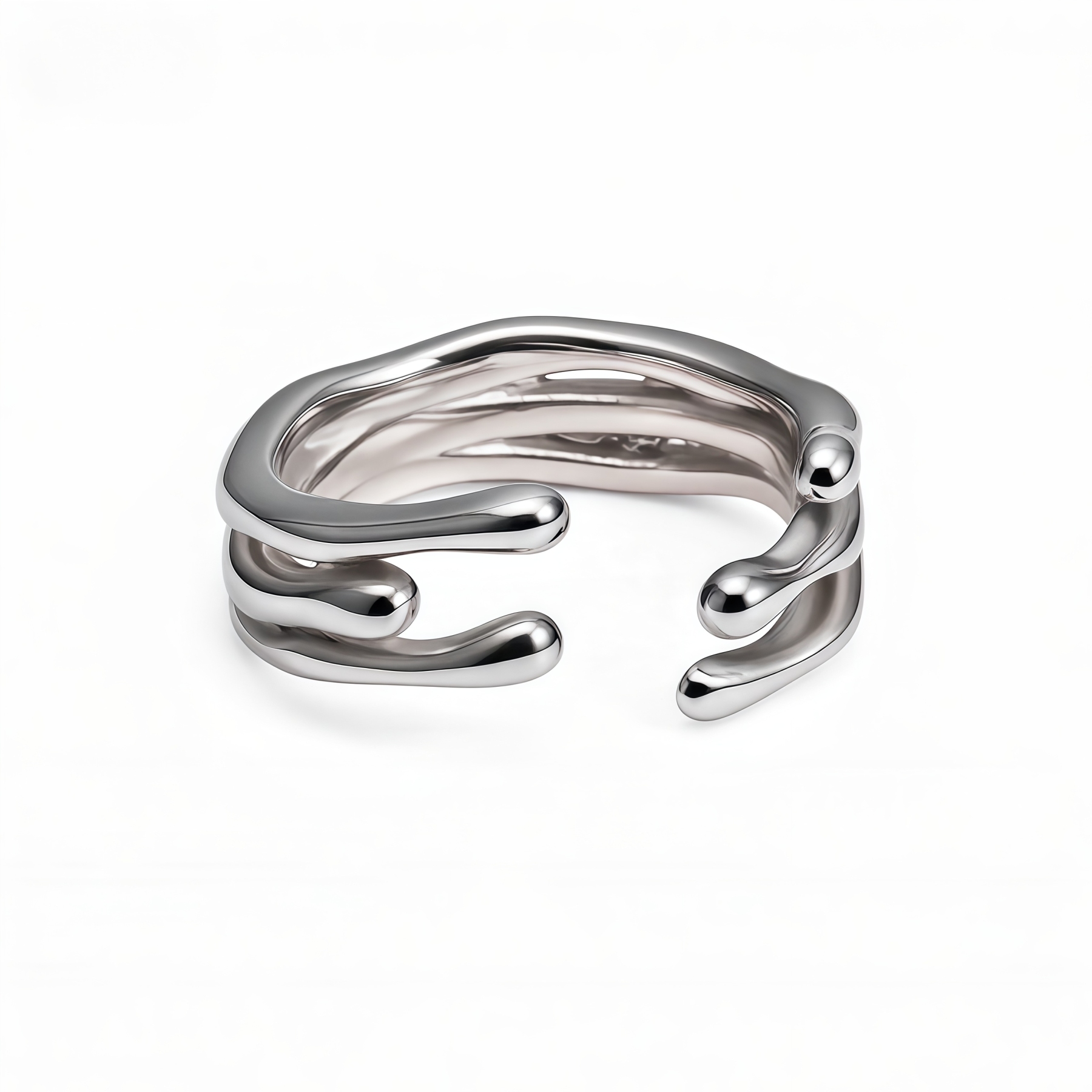 Minimalist Open Cuff Ring Stainless Steel Sleek Design for Women | N001381
