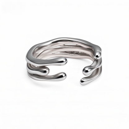 Minimalist Open Cuff Ring Stainless Steel Sleek Design for Women | N001381