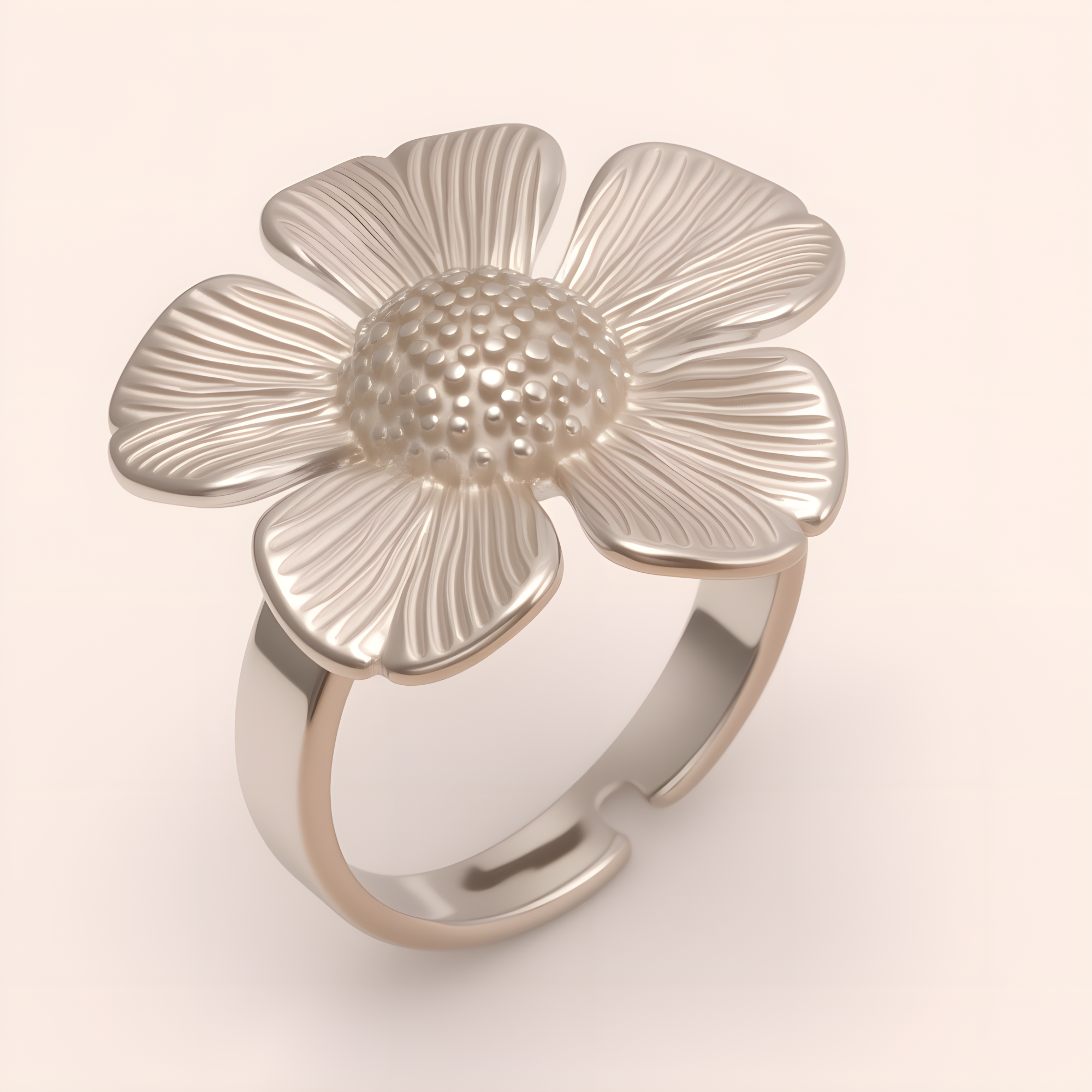 Women's Two - tone Stainless Steel Floral - shaped Ring | G005528-JinBaoJewerly