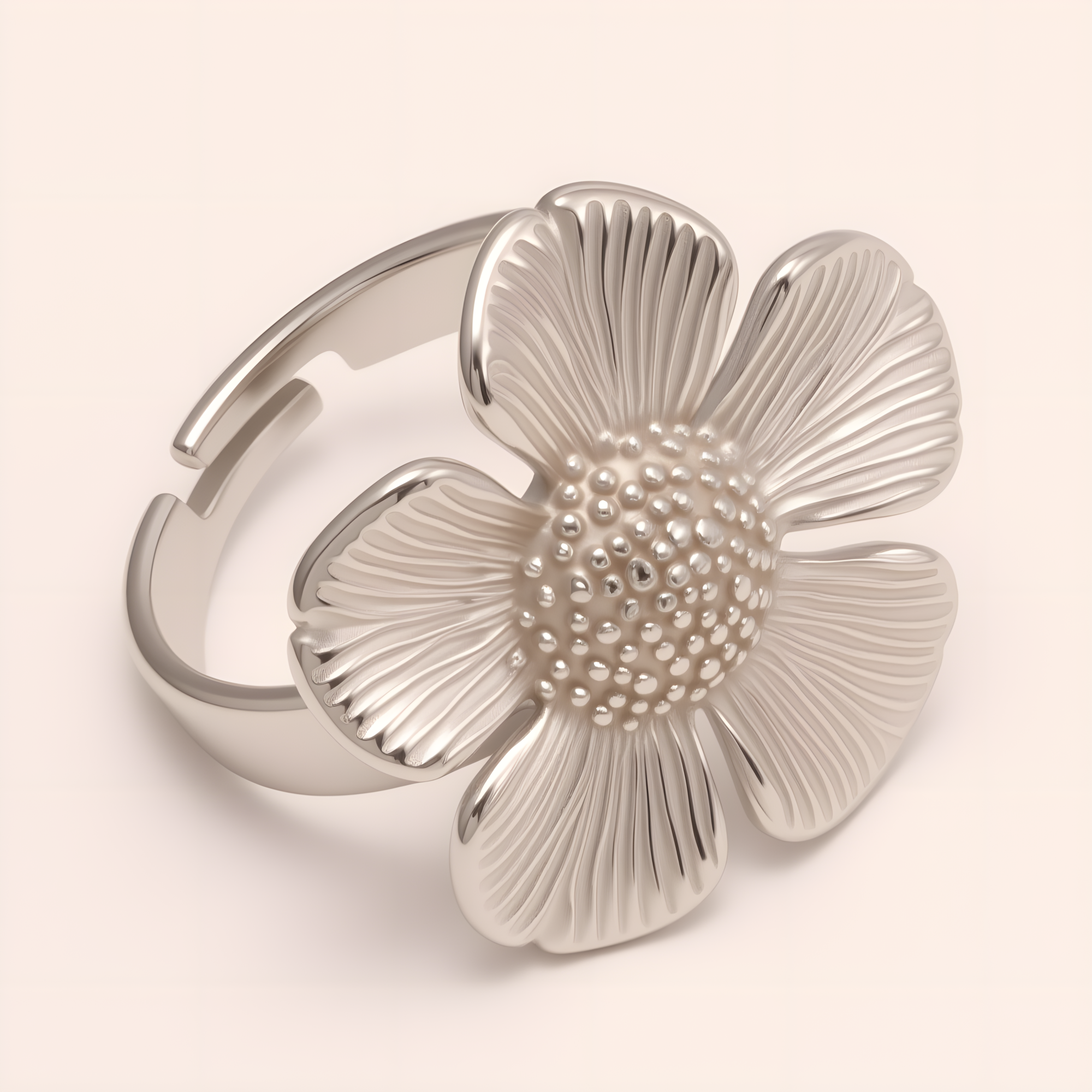 Women's Two - tone Stainless Steel Floral - shaped Ring | G005528-JinBaoJewerly