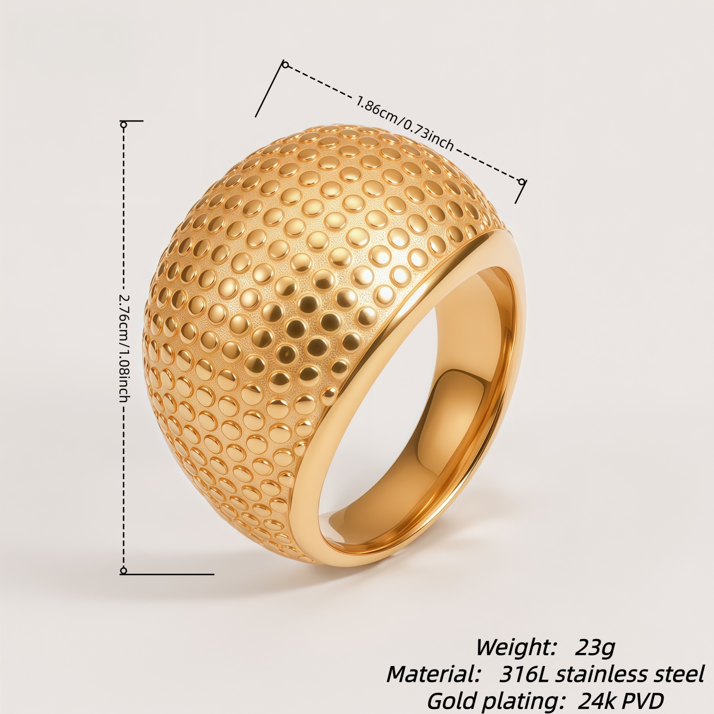 Minimalist Beaded Metal Ring Fashion Luxury Design for Women | G00330