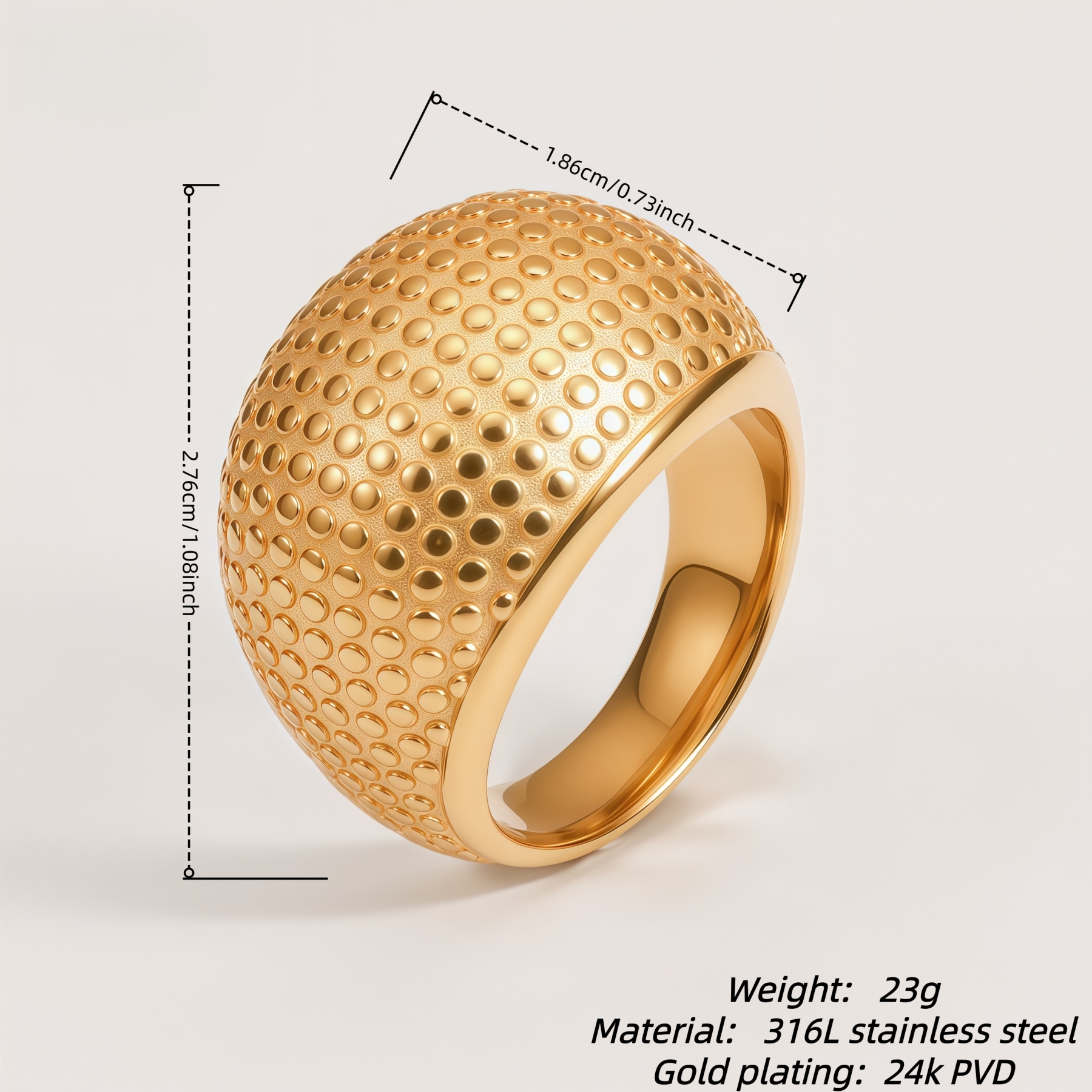 Minimalist Beaded Metal Ring Fashion Luxury Design for Women | G00330