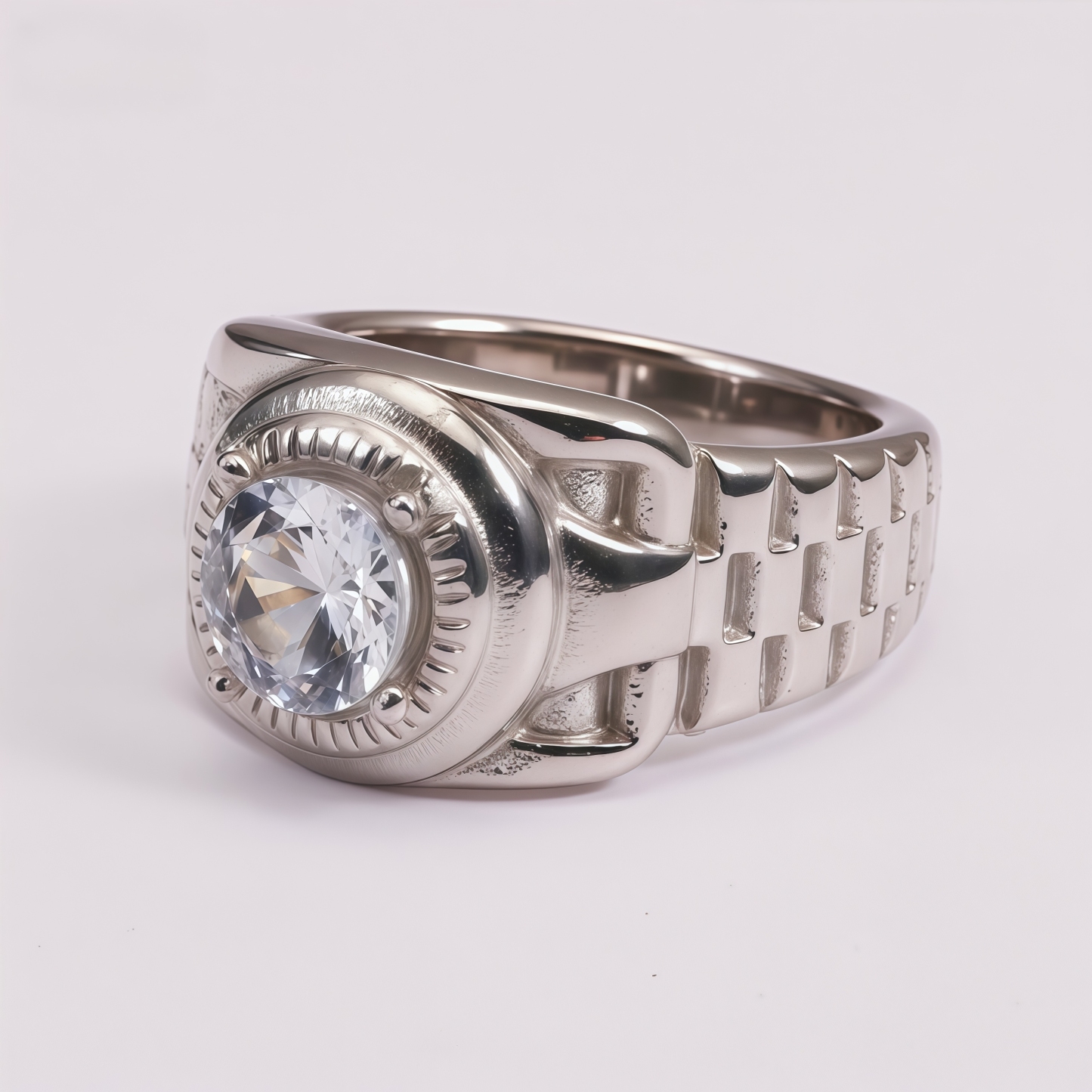 Men's Large Cubic Zirconia Mechanical Style Hip Hop Ring | DZ218