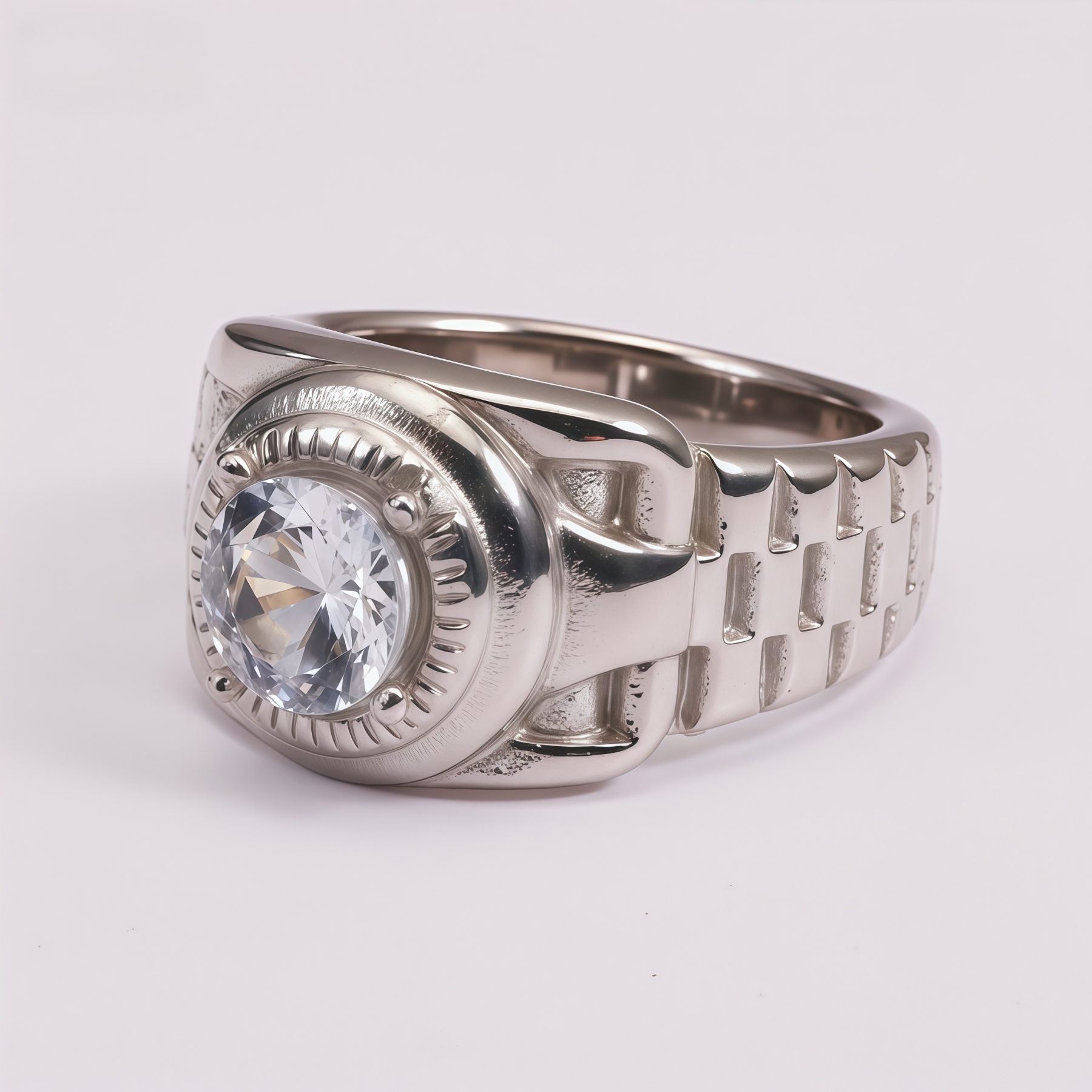 Men's Large Cubic Zirconia Mechanical Style Hip Hop Ring | DZ218
