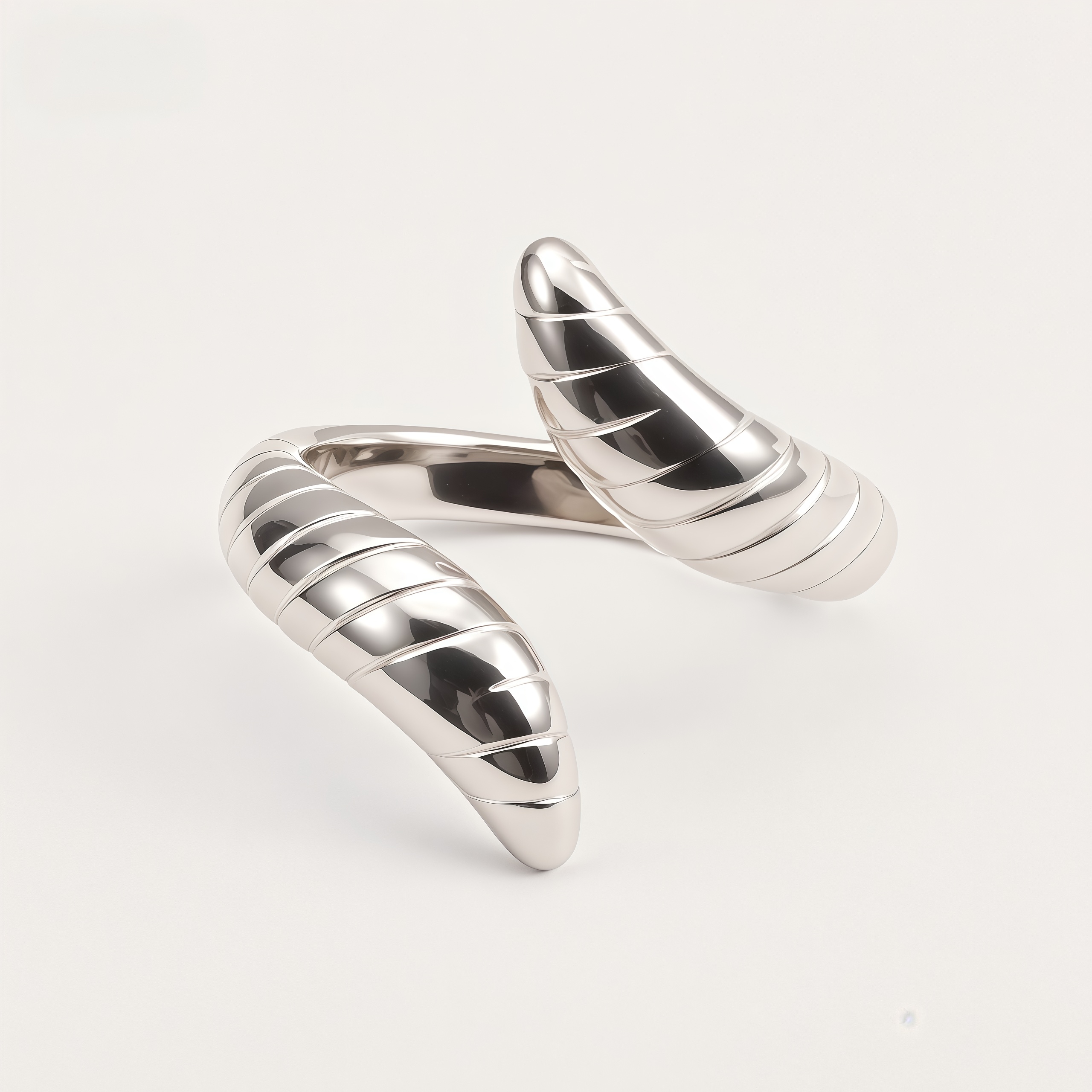 Spiral Stainless Steel Ring Modern Twisted Design for Women | G002470