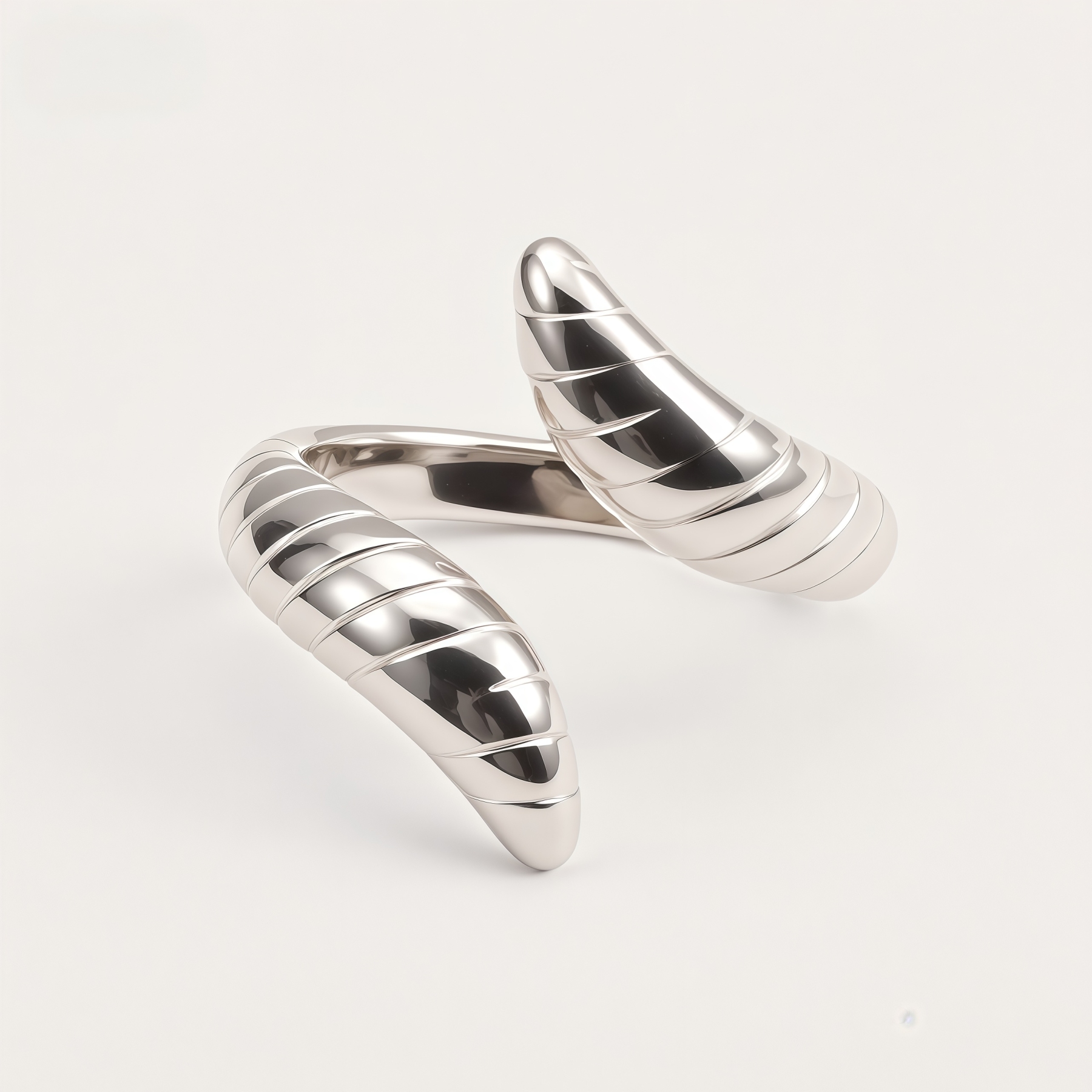 Spiral Stainless Steel Ring Modern Twisted Design for Women | G002470
