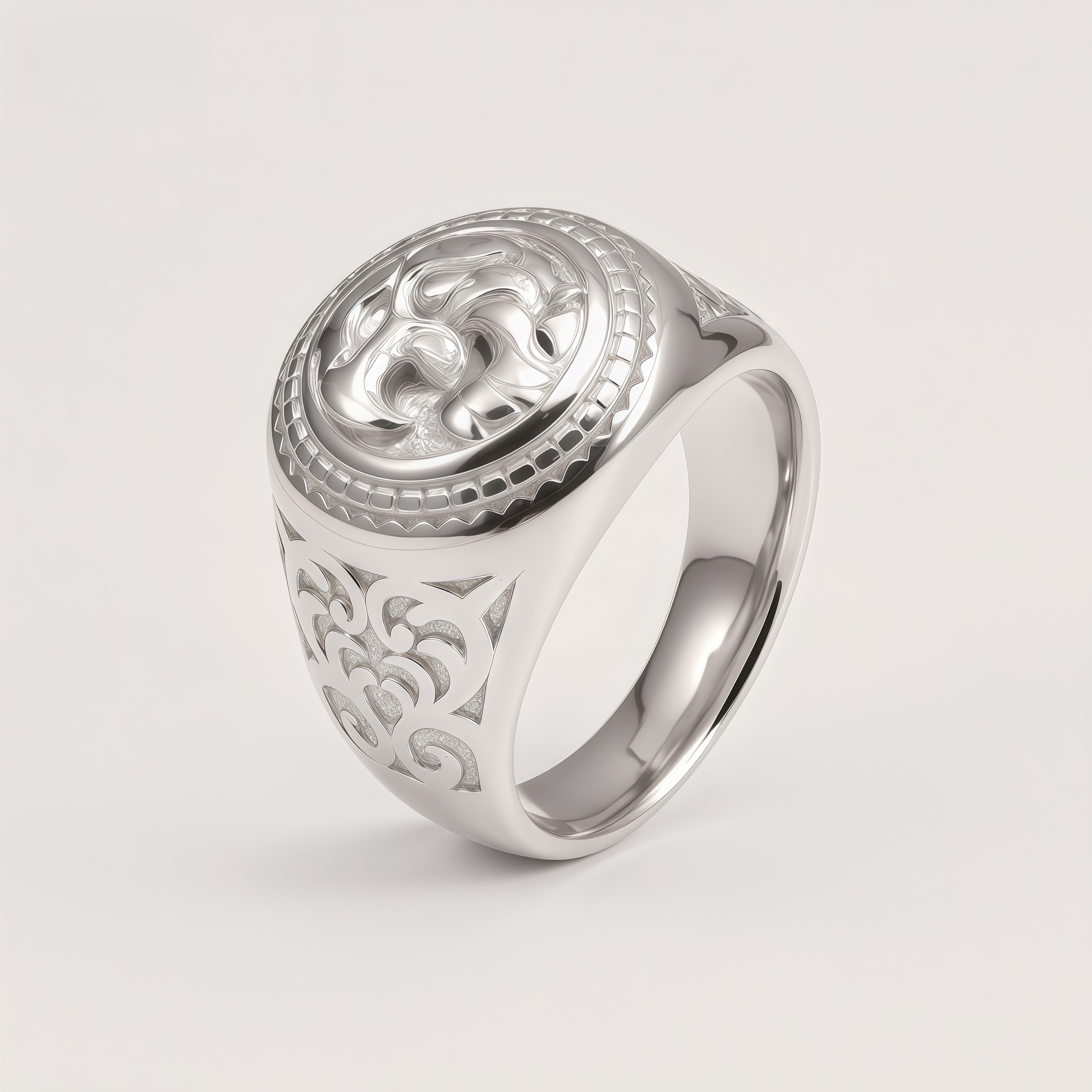 Vintage Men's Stainless Steel Eagle Head Signet Ring