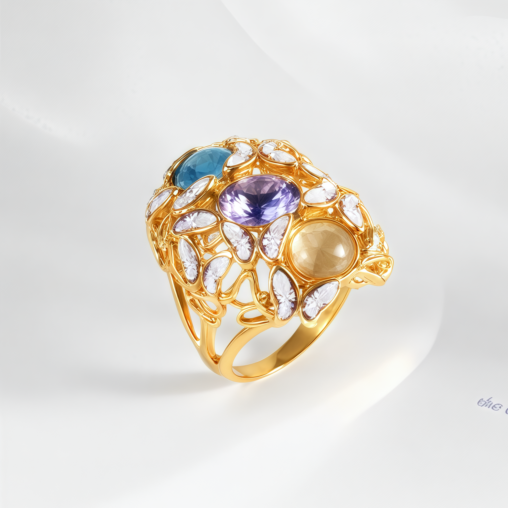 Creative Stainless Steel Gemstone Decorative Ring Women's Ring | G004474-JinBaoJewerly