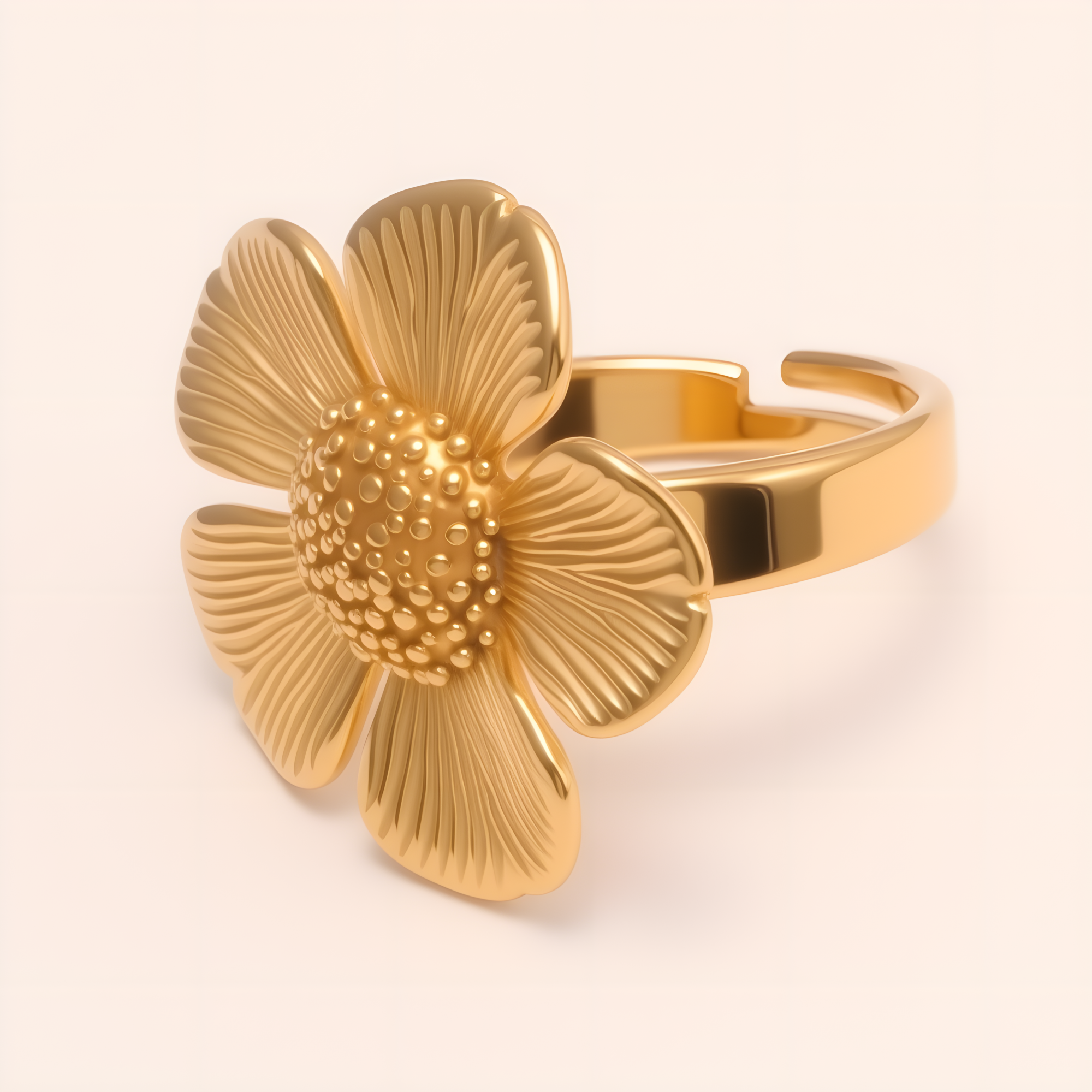 Women's Two - tone Stainless Steel Floral - shaped Ring | G005528-JinBaoJewerly