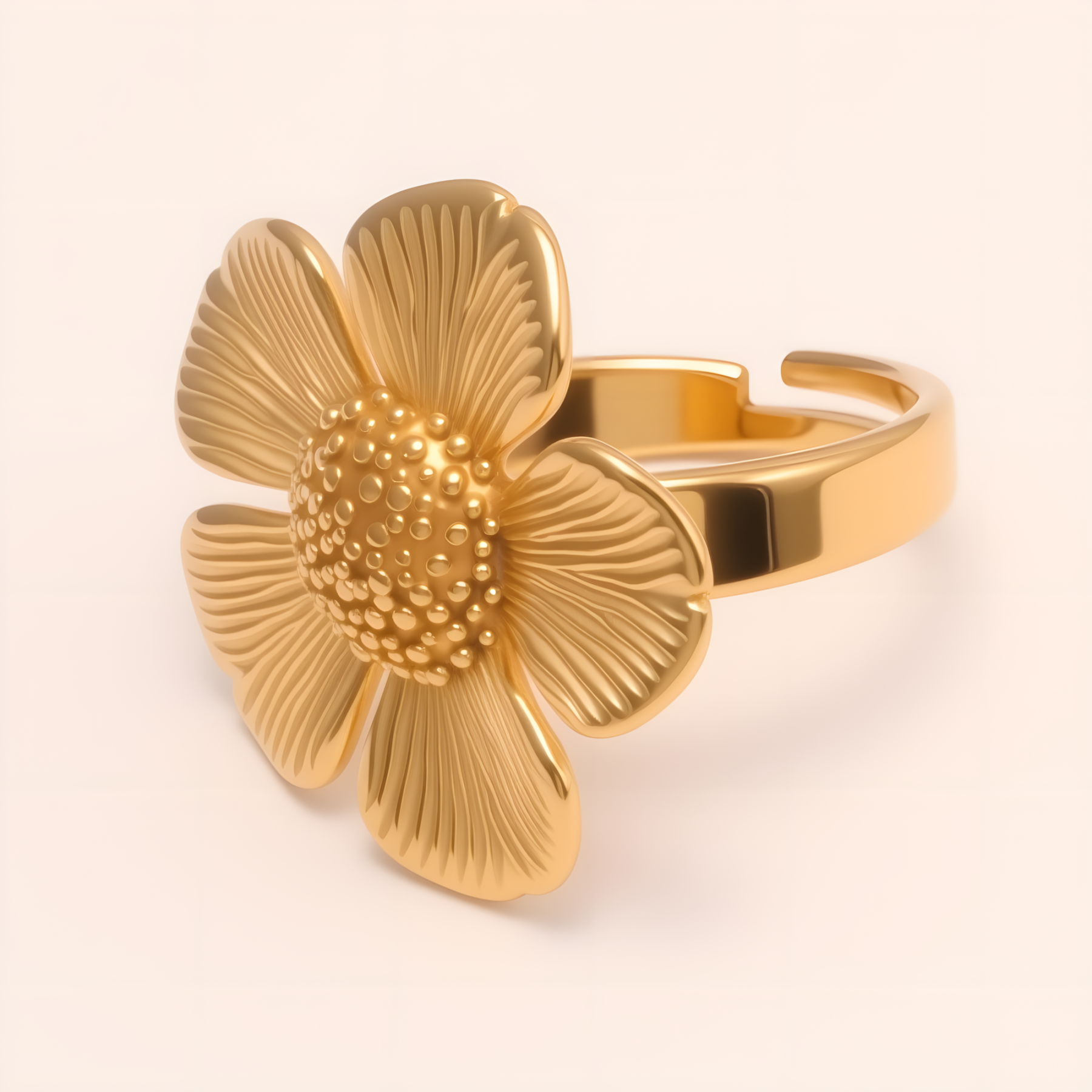 Women's Two - tone Stainless Steel Floral - shaped Ring | G005528-JinBaoJewerly