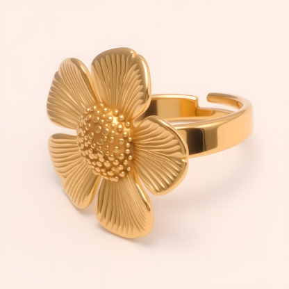 Women's Two - tone Stainless Steel Floral - shaped Ring | G005528-JinBaoJewerly
