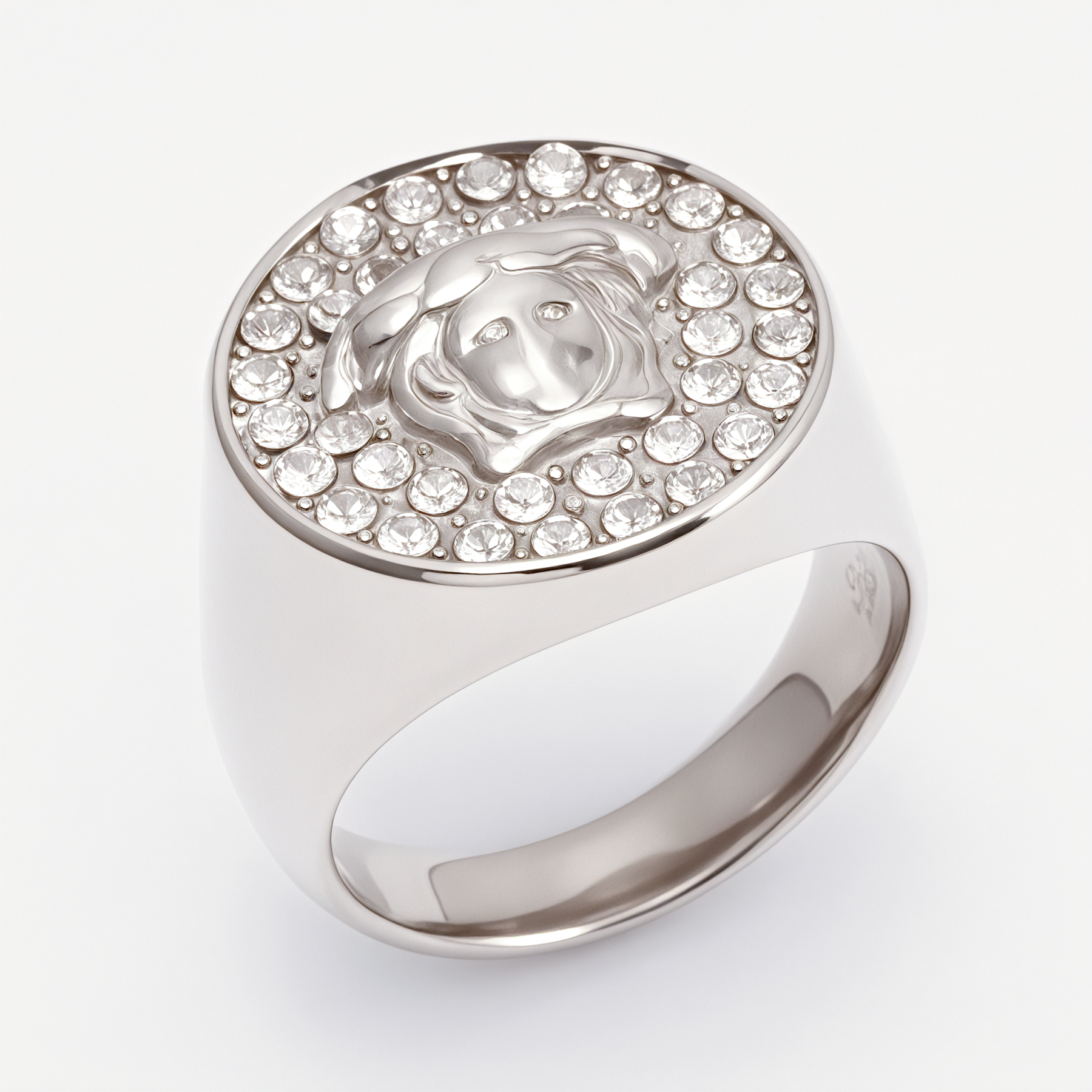 Men's Medusa - styled Diamond - set Stainless Steel Ring | G00810-JinBaoJewerly