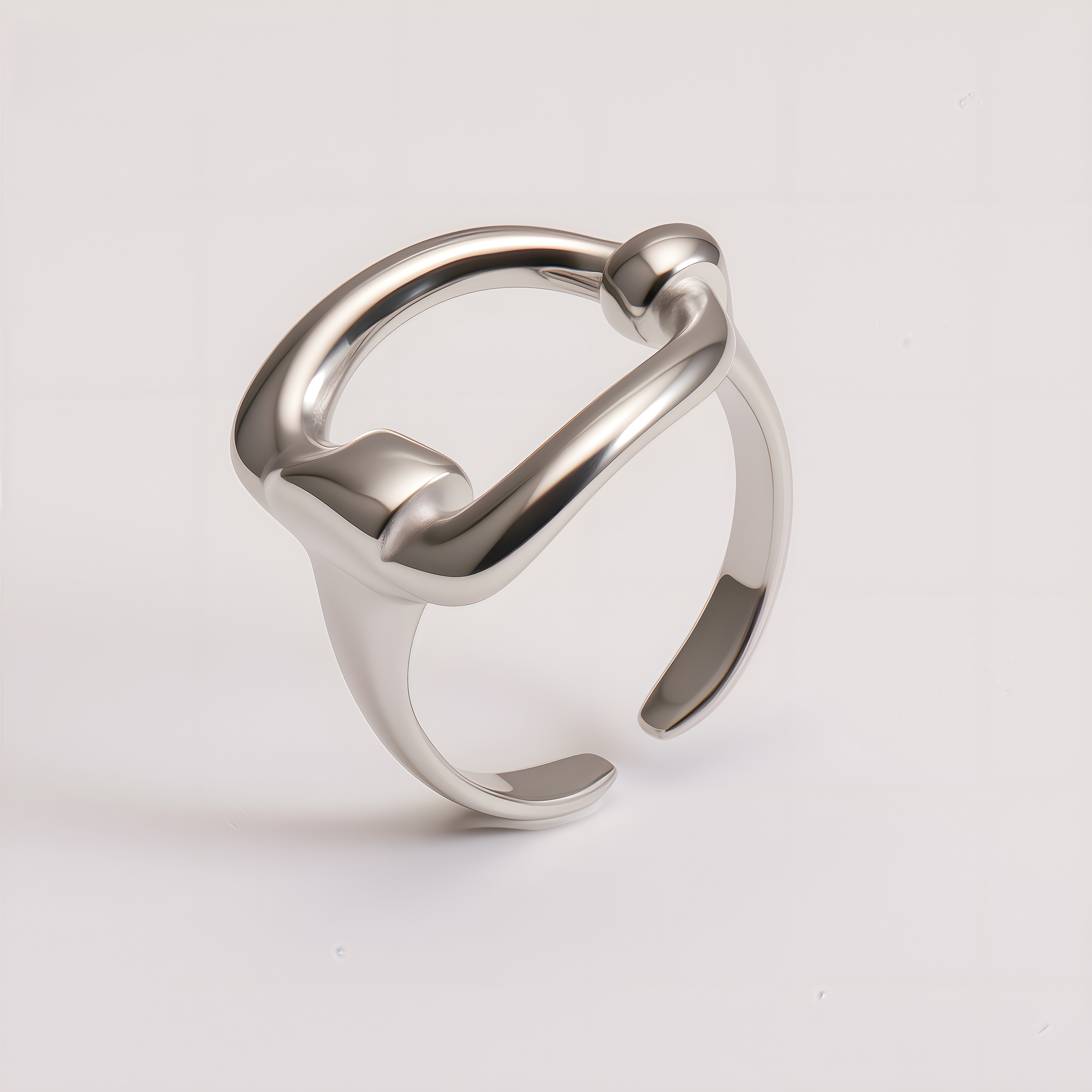 Elegant Buckle Style Ring Stainless Steel Minimalist Design Women Ring | N001334