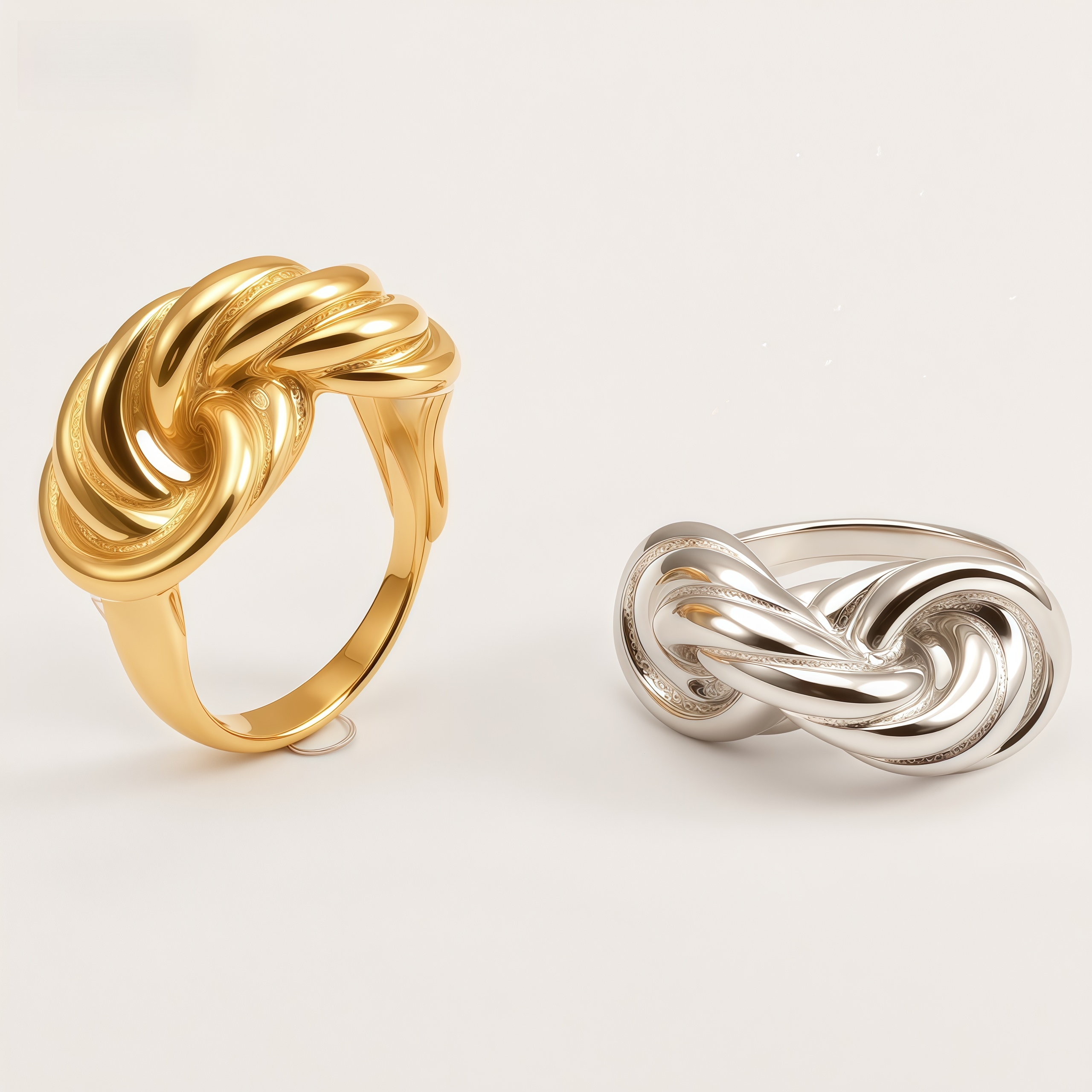 24K Stainless Steel Knot Design Ring for Women | G004522