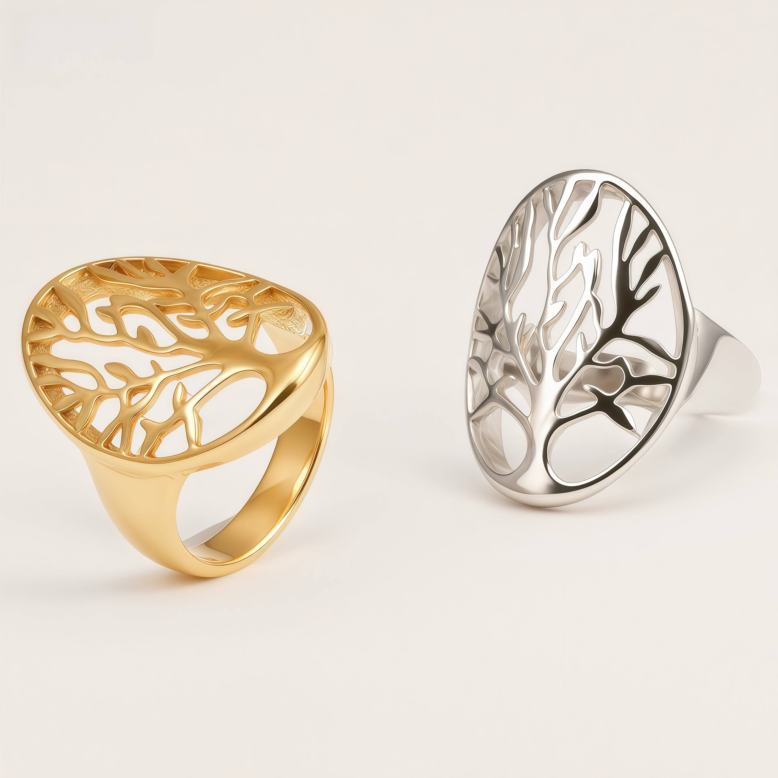 Vintage Tree of Life Stainless Steel Ring for Women