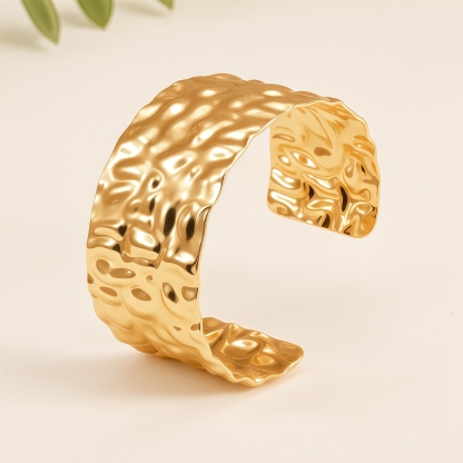 24K Stainless Steel Women's Cuff Bracelet Set Unique designs