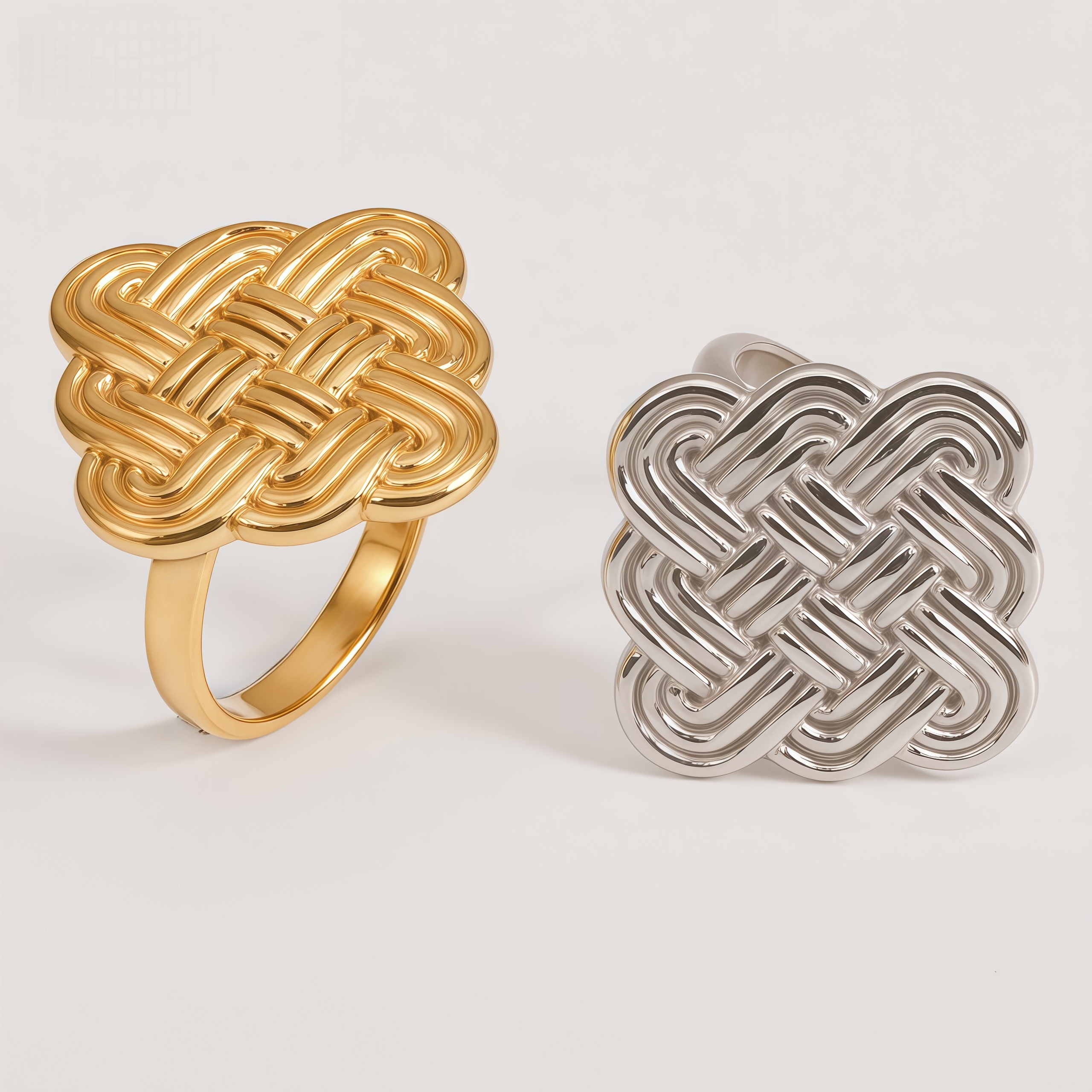 Vintage Stainless Steel Braided Women's Ring | G003598